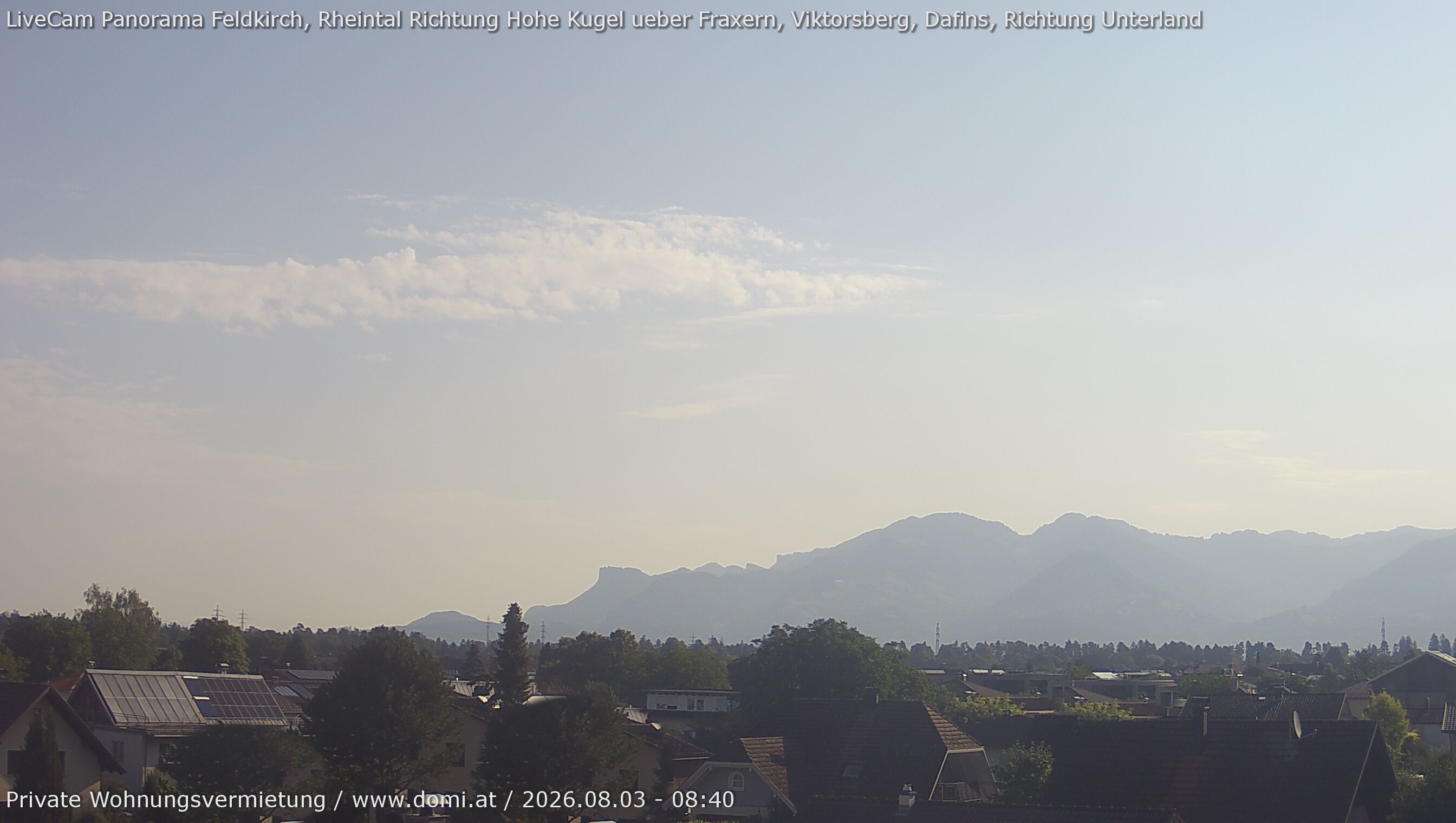 Archiv Foto Webcam Ausblick von Feldkirch über das Rheintal auf die Hohe Kugel