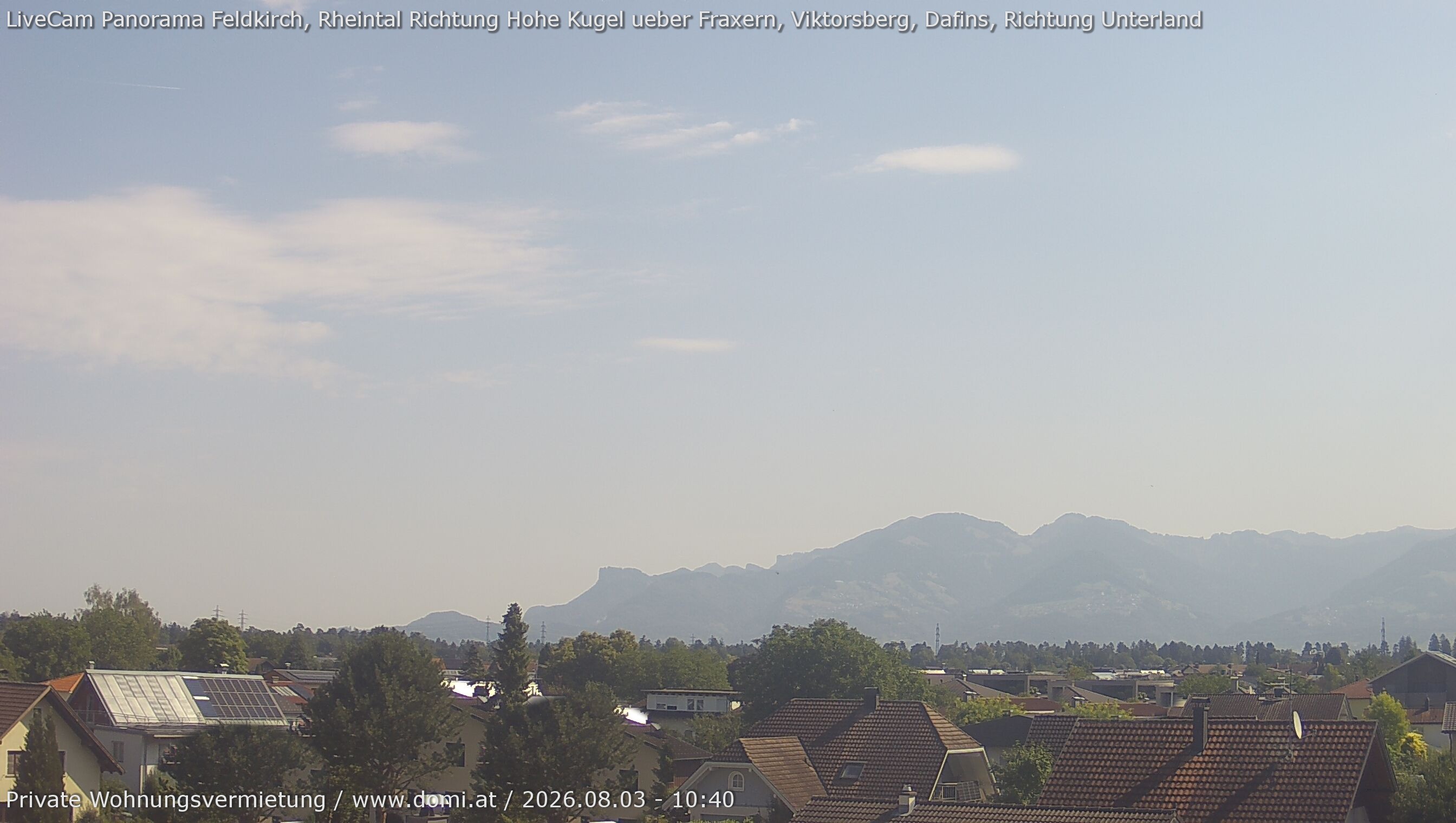 Archiv Foto Webcam Ausblick von Feldkirch über das Rheintal auf die Hohe Kugel