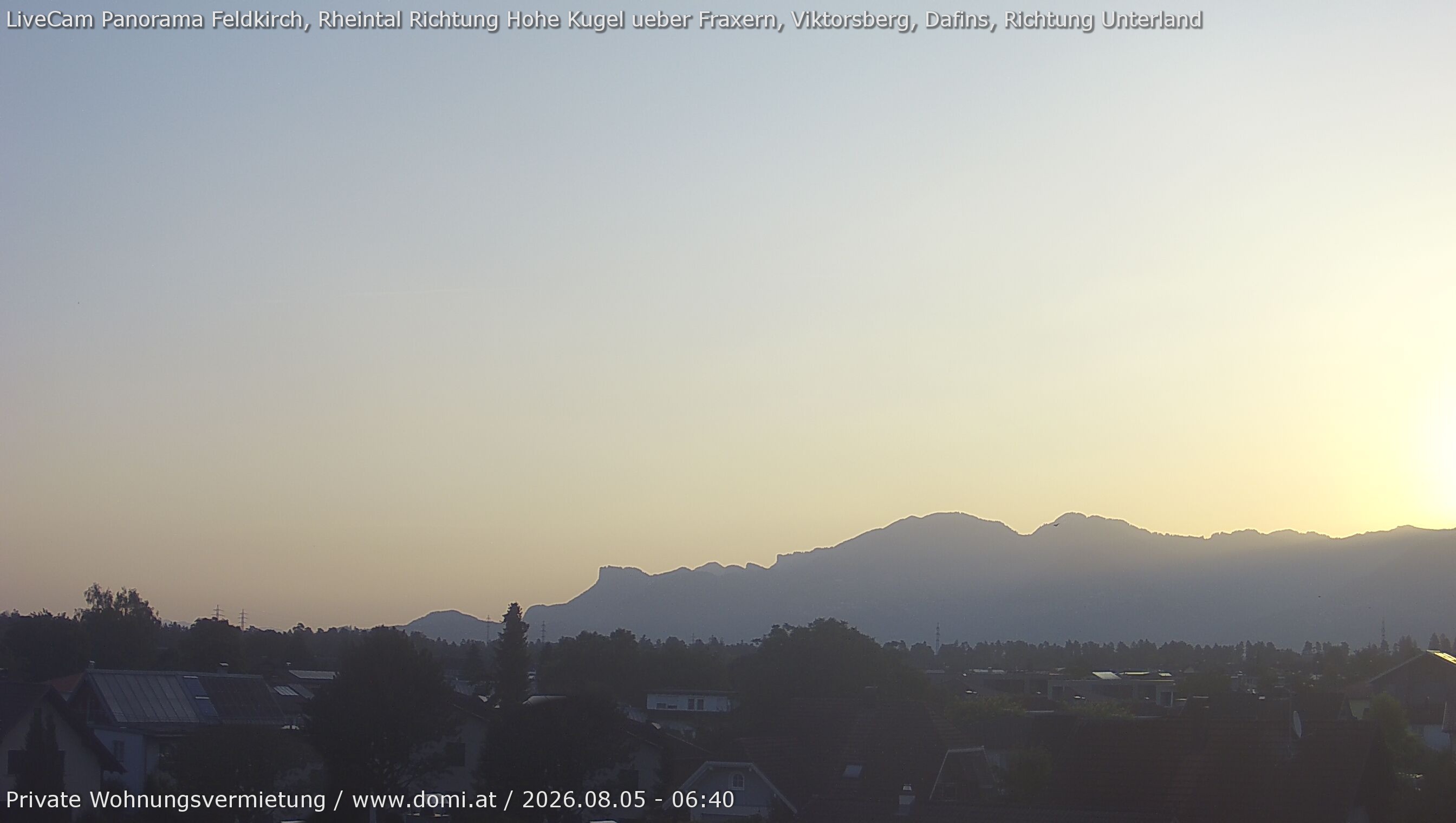 Archiv Foto Webcam Ausblick von Feldkirch über das Rheintal auf die Hohe Kugel