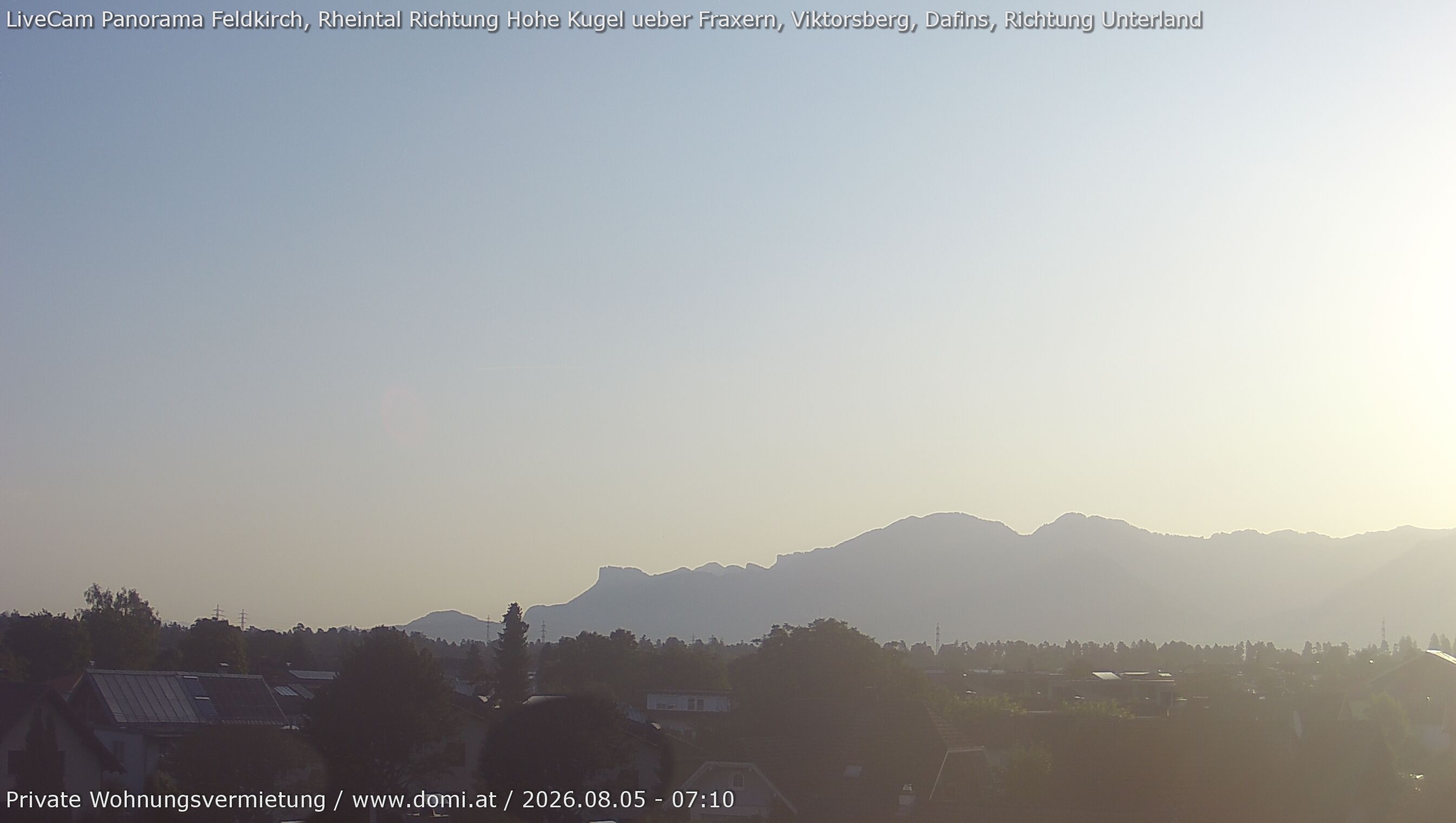 Archiv Foto Webcam Ausblick von Feldkirch über das Rheintal auf die Hohe Kugel