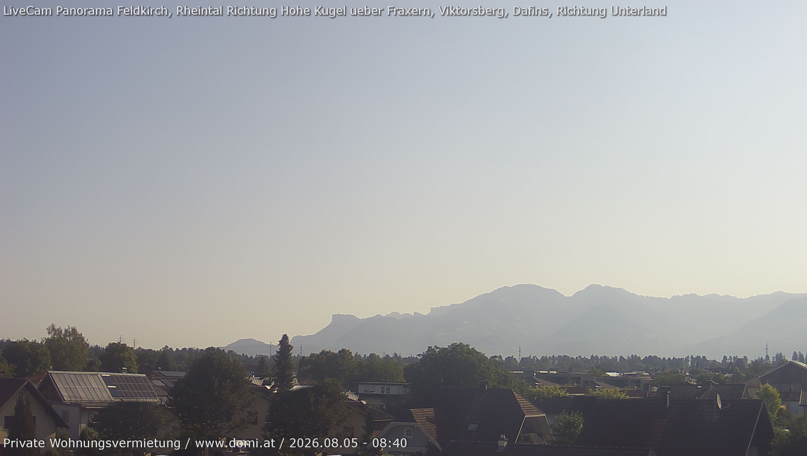 Archiv Foto Webcam Ausblick von Feldkirch über das Rheintal auf die Hohe Kugel