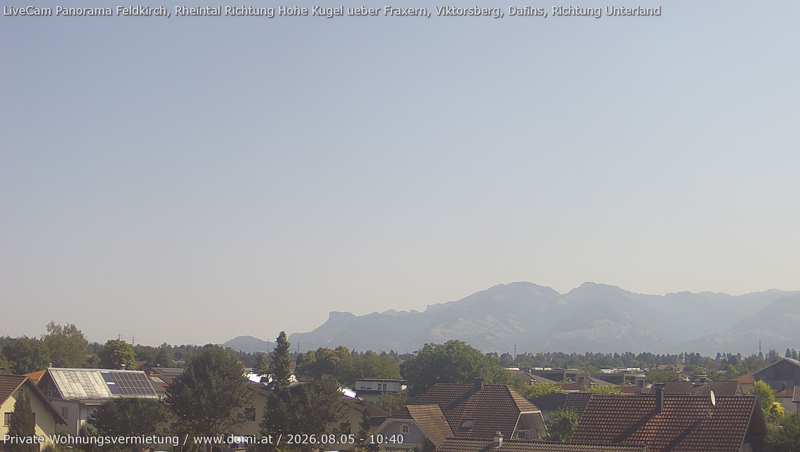 Archiv Foto Webcam Ausblick von Feldkirch über das Rheintal auf die Hohe Kugel