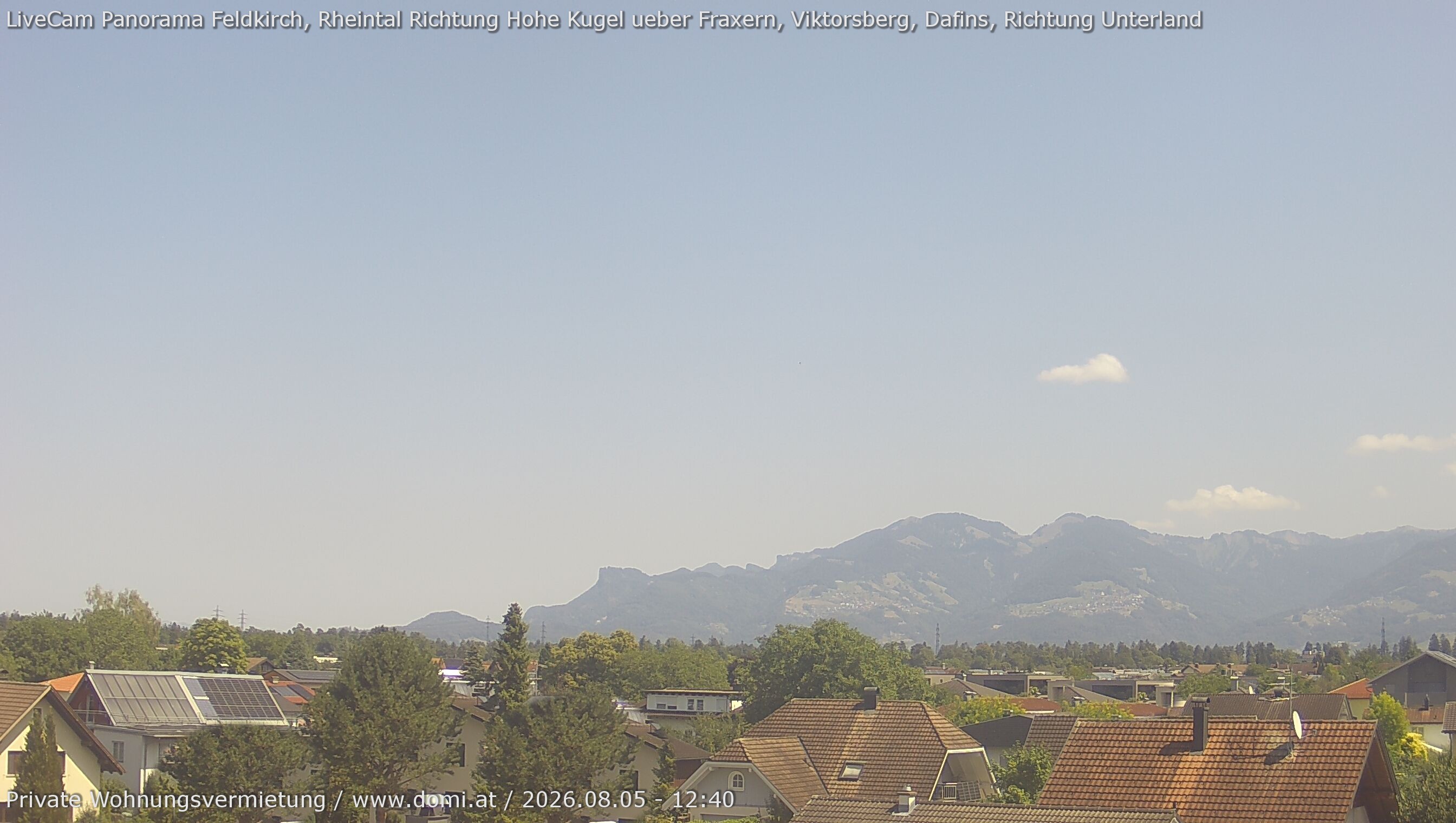 Archiv Foto Webcam Ausblick von Feldkirch über das Rheintal auf die Hohe Kugel