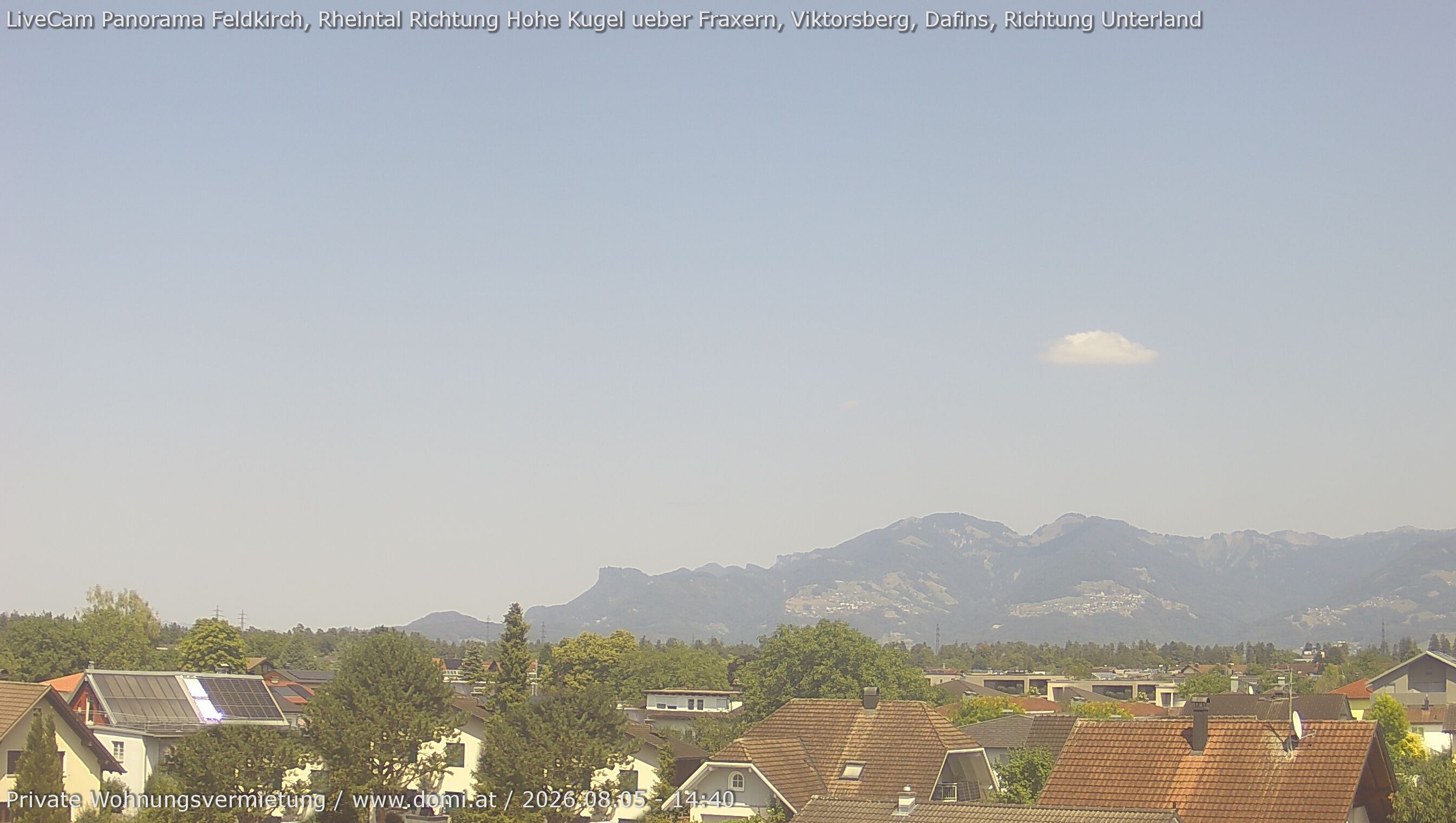 Archiv Foto Webcam Ausblick von Feldkirch über das Rheintal auf die Hohe Kugel