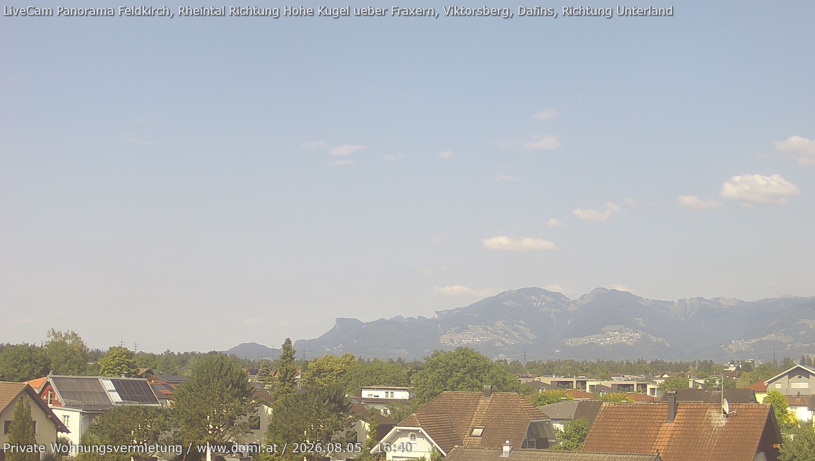 Archiv Foto Webcam Ausblick von Feldkirch über das Rheintal auf die Hohe Kugel