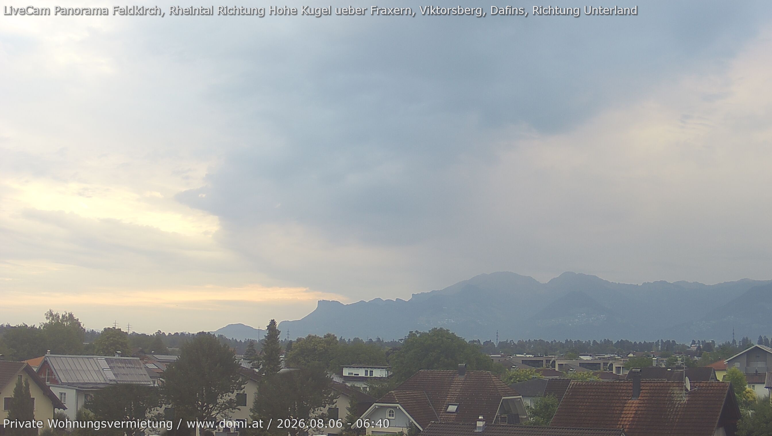 Archiv Foto Webcam Ausblick von Feldkirch über das Rheintal auf die Hohe Kugel