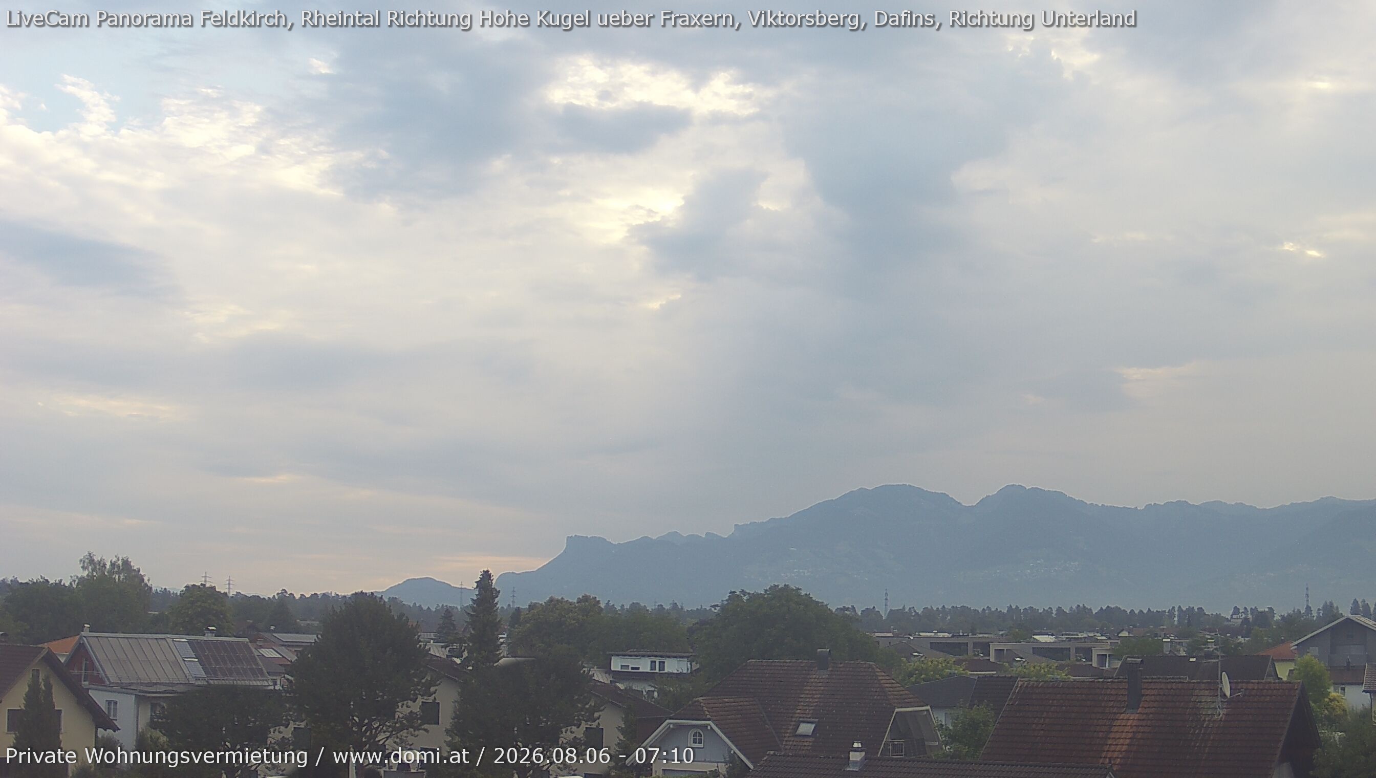 Archiv Foto Webcam Ausblick von Feldkirch über das Rheintal auf die Hohe Kugel