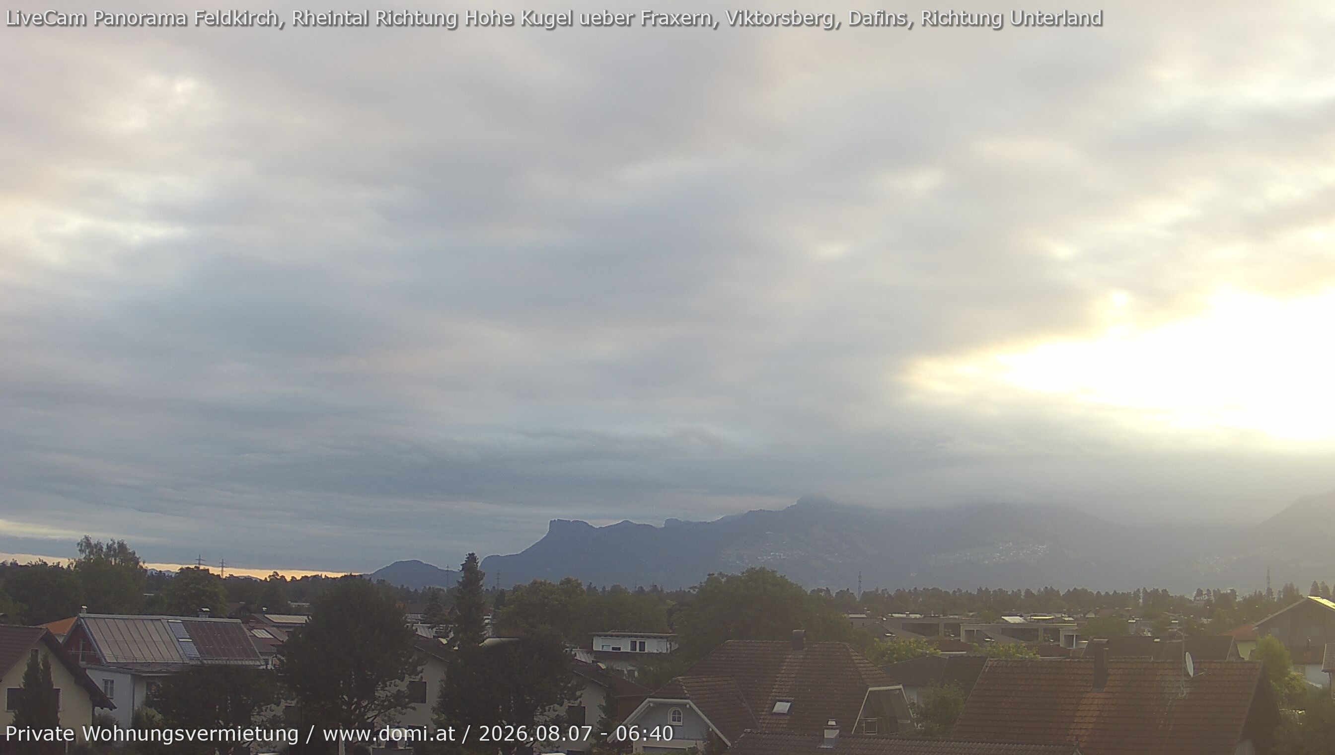 Archiv Foto Webcam Ausblick von Feldkirch über das Rheintal auf die Hohe Kugel
