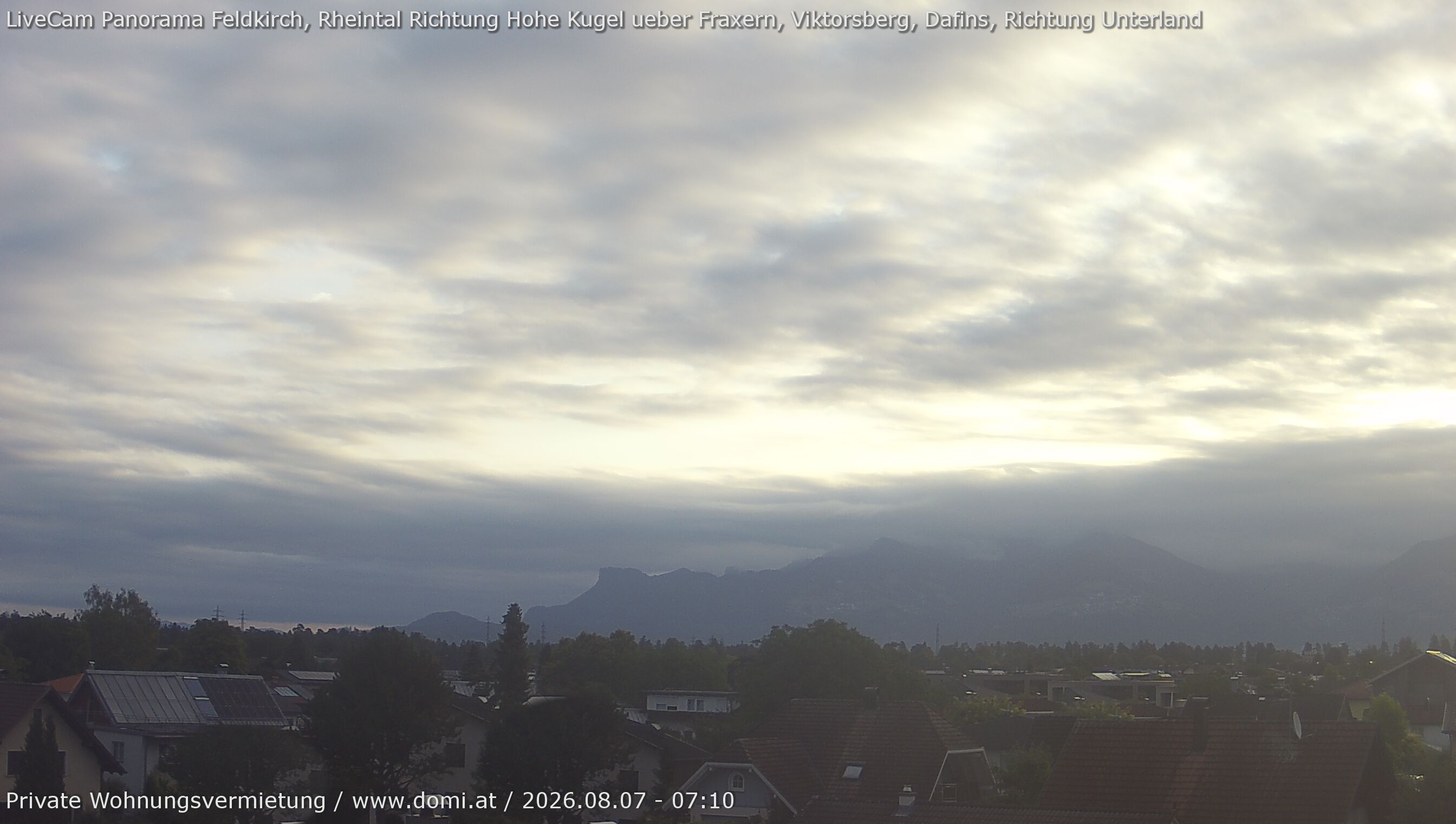 Archiv Foto Webcam Ausblick von Feldkirch über das Rheintal auf die Hohe Kugel