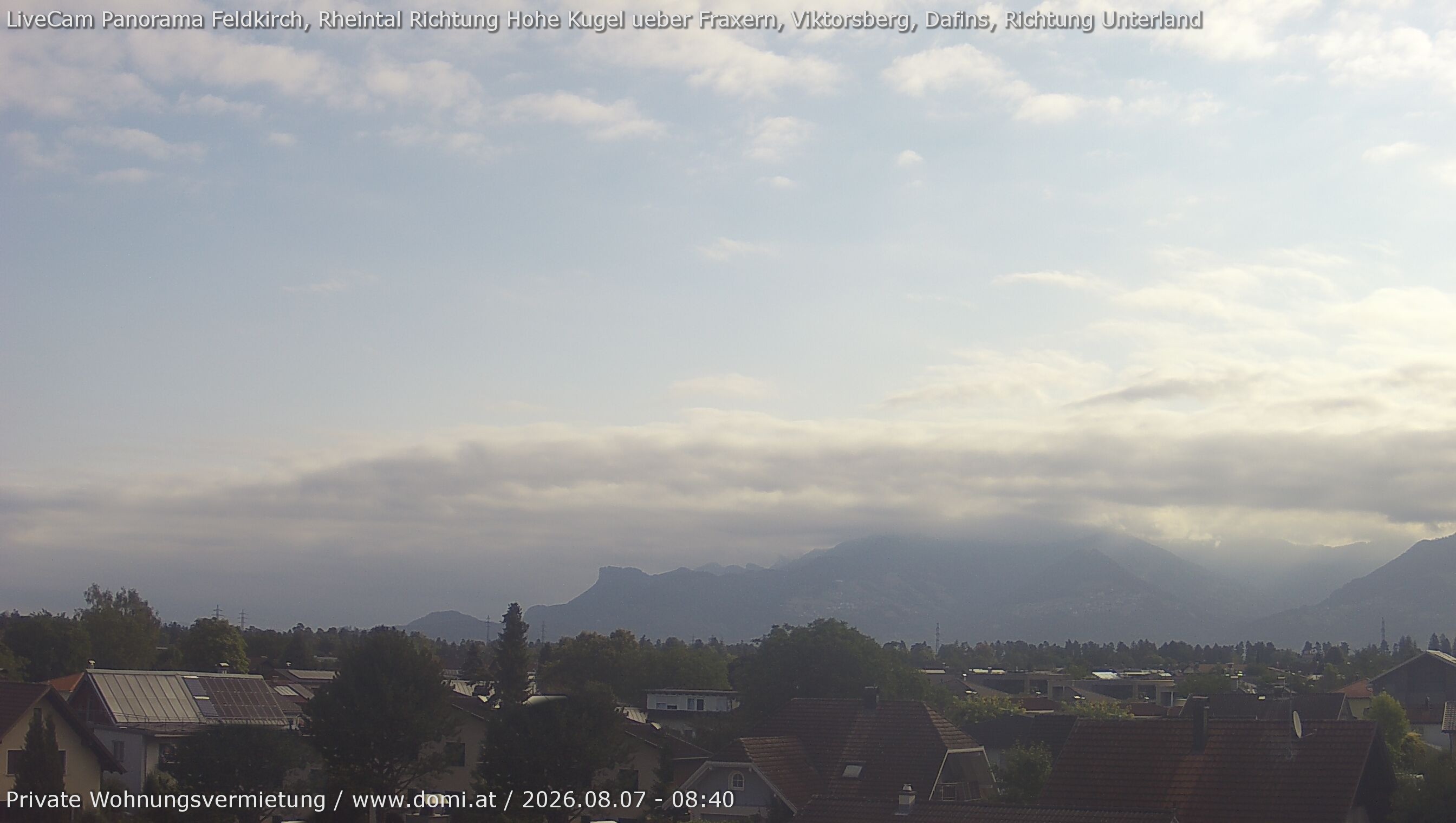 Archiv Foto Webcam Ausblick von Feldkirch über das Rheintal auf die Hohe Kugel