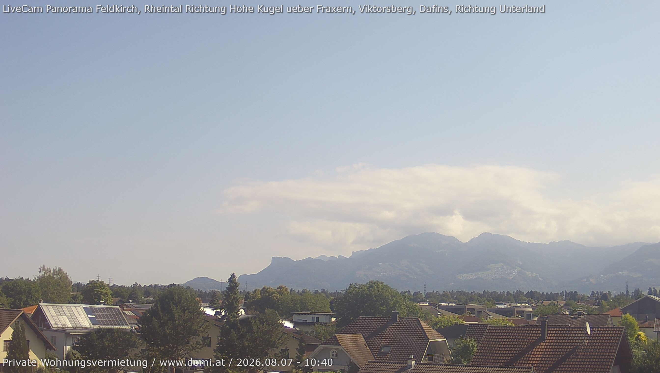 Archiv Foto Webcam Ausblick von Feldkirch über das Rheintal auf die Hohe Kugel