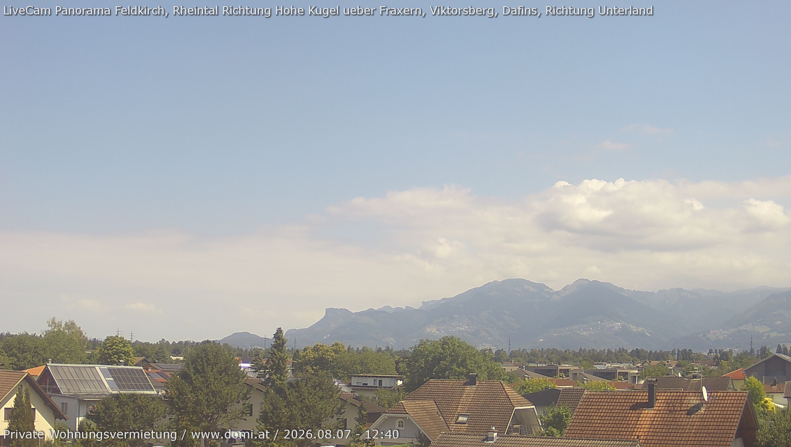 Archiv Foto Webcam Ausblick von Feldkirch über das Rheintal auf die Hohe Kugel