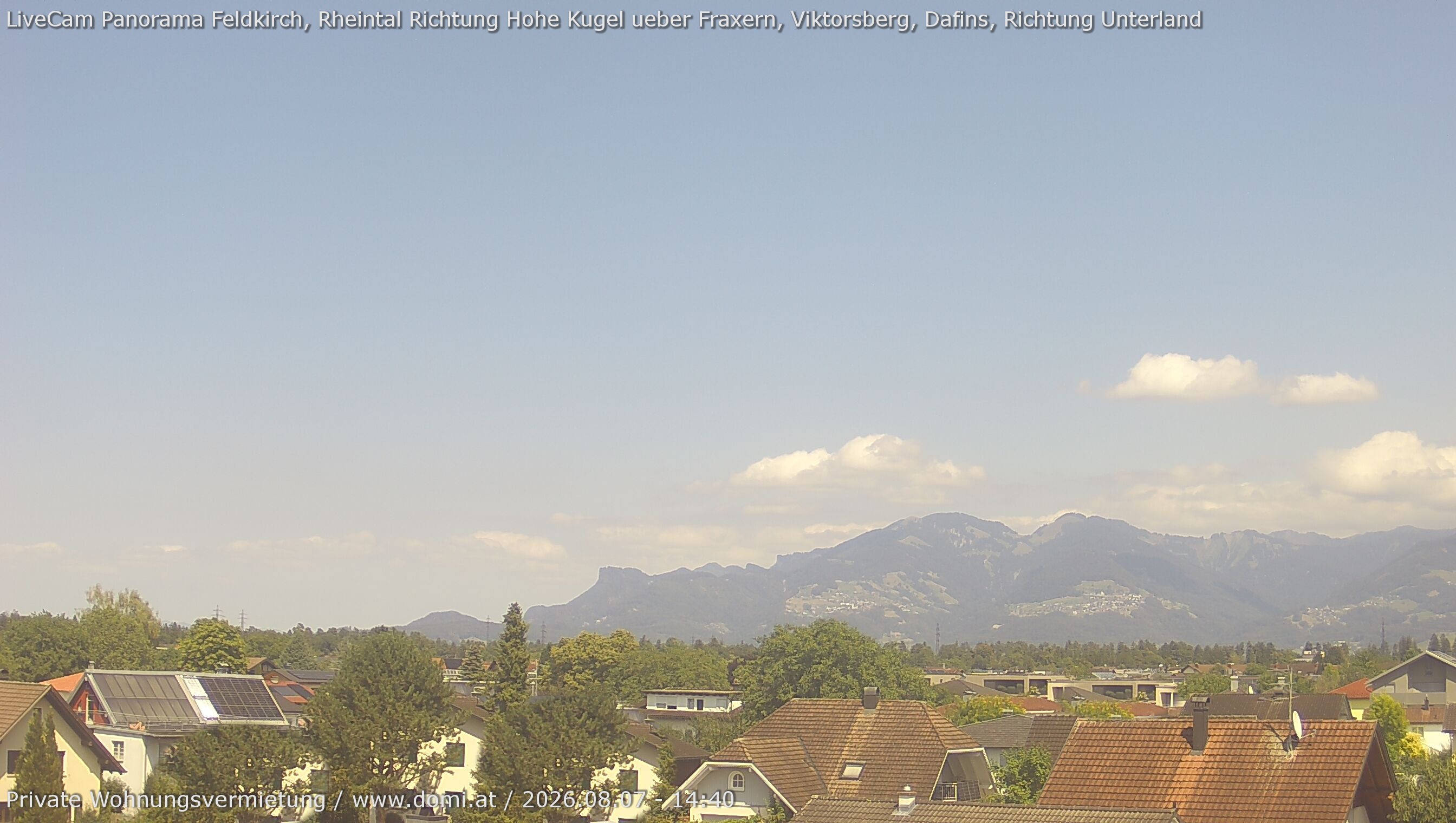 Archiv Foto Webcam Ausblick von Feldkirch über das Rheintal auf die Hohe Kugel