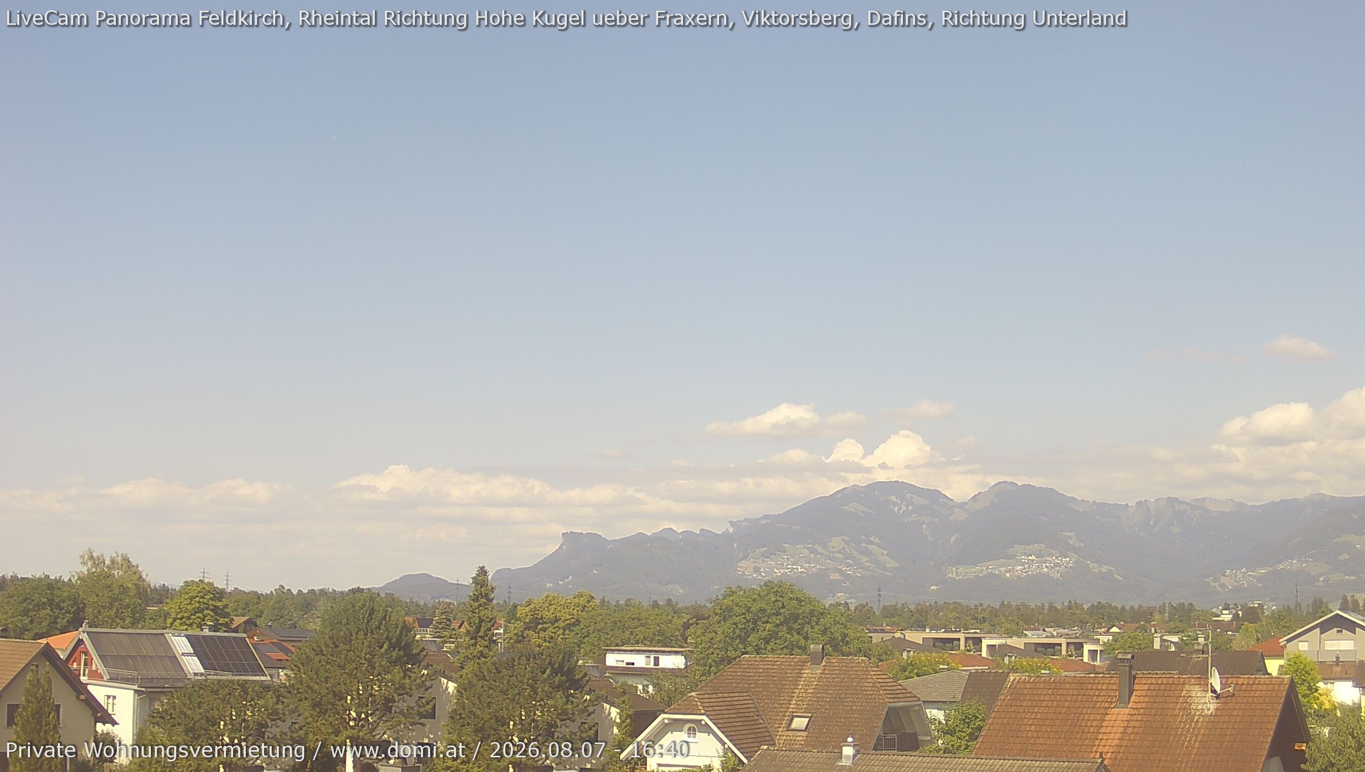 Archiv Foto Webcam Ausblick von Feldkirch über das Rheintal auf die Hohe Kugel