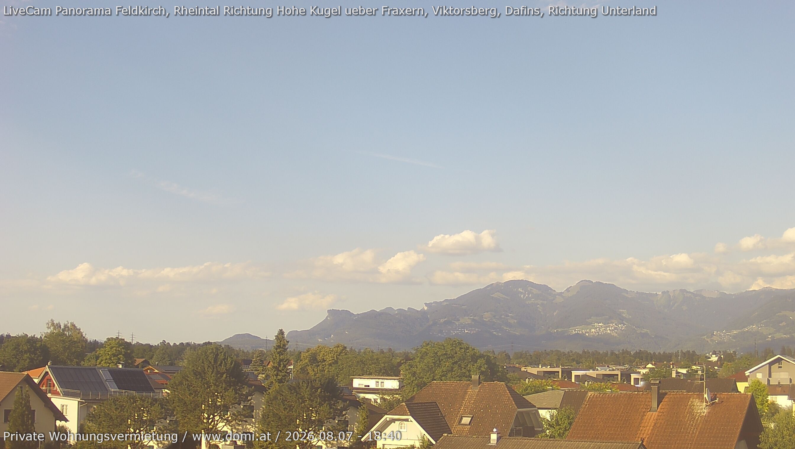 Archiv Foto Webcam Ausblick von Feldkirch über das Rheintal auf die Hohe Kugel