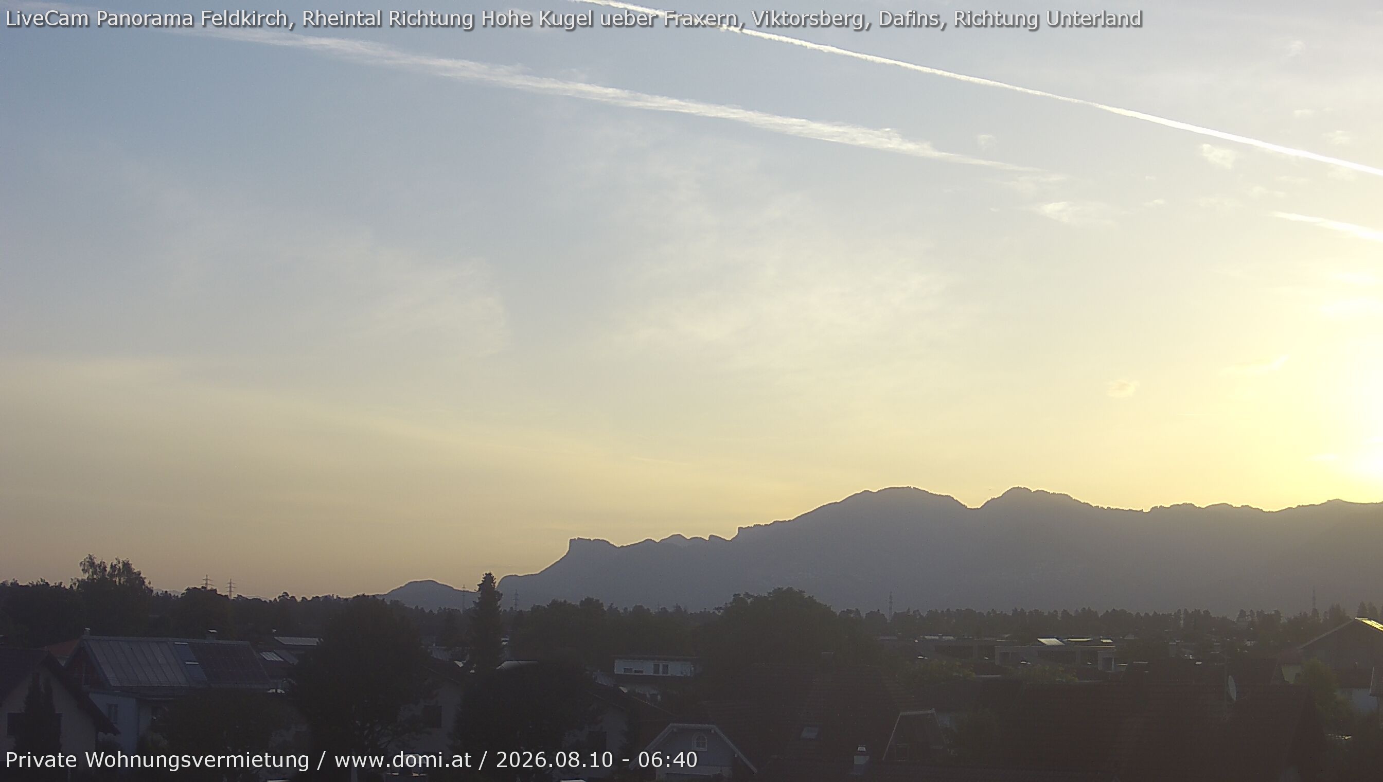 Archiv Foto Webcam Ausblick von Feldkirch über das Rheintal auf die Hohe Kugel