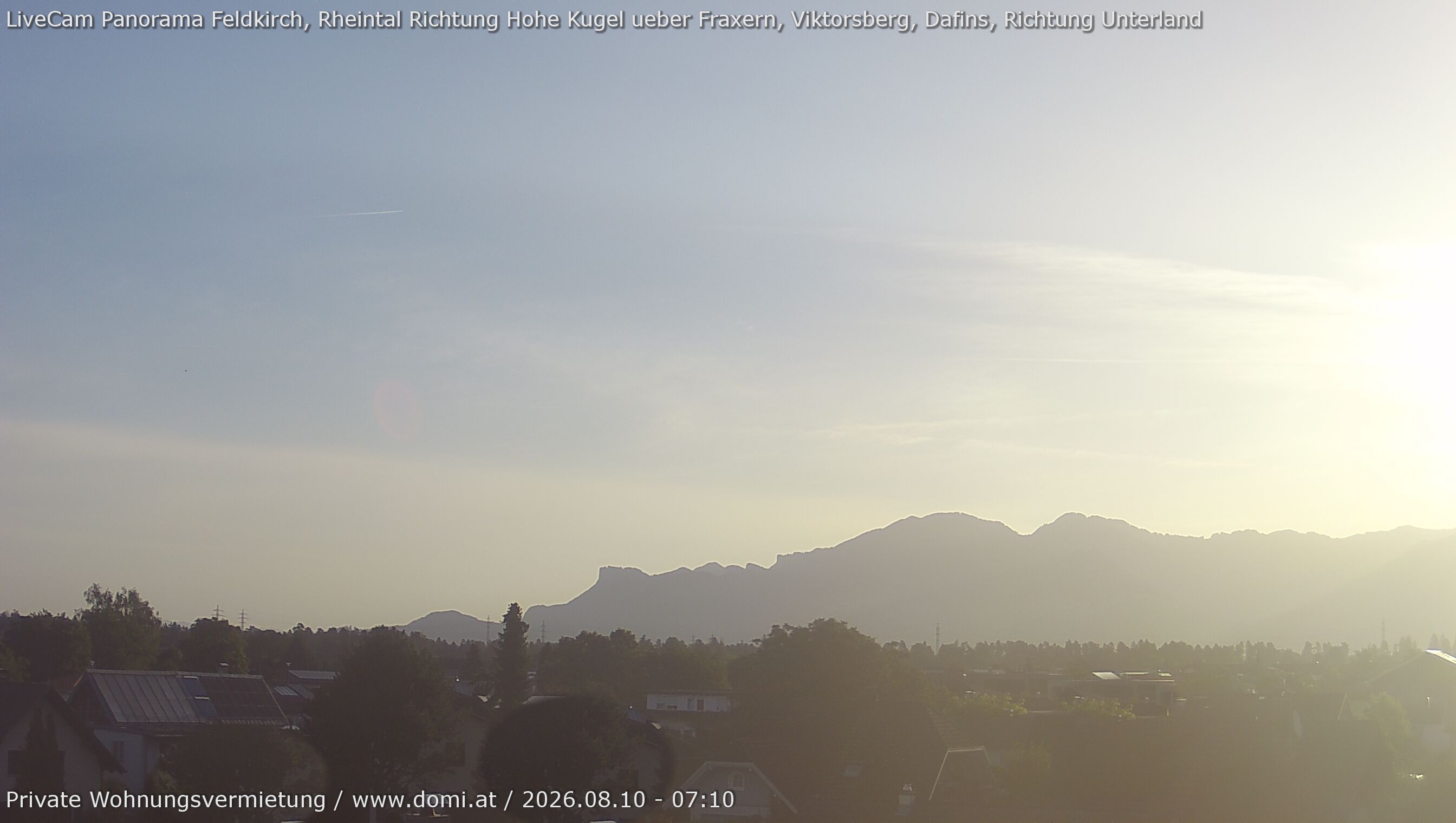 Archiv Foto Webcam Ausblick von Feldkirch über das Rheintal auf die Hohe Kugel