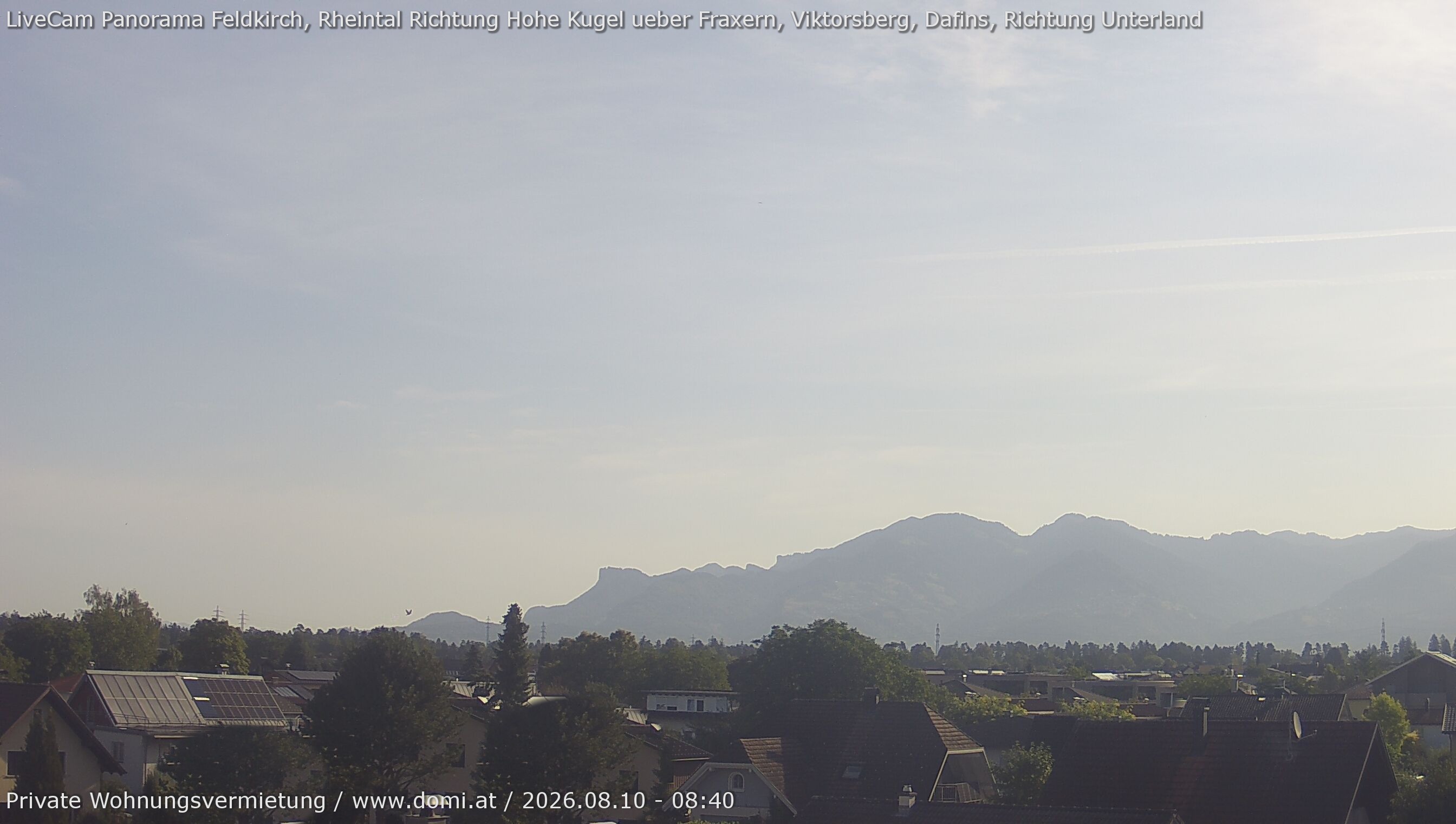 Archiv Foto Webcam Ausblick von Feldkirch über das Rheintal auf die Hohe Kugel