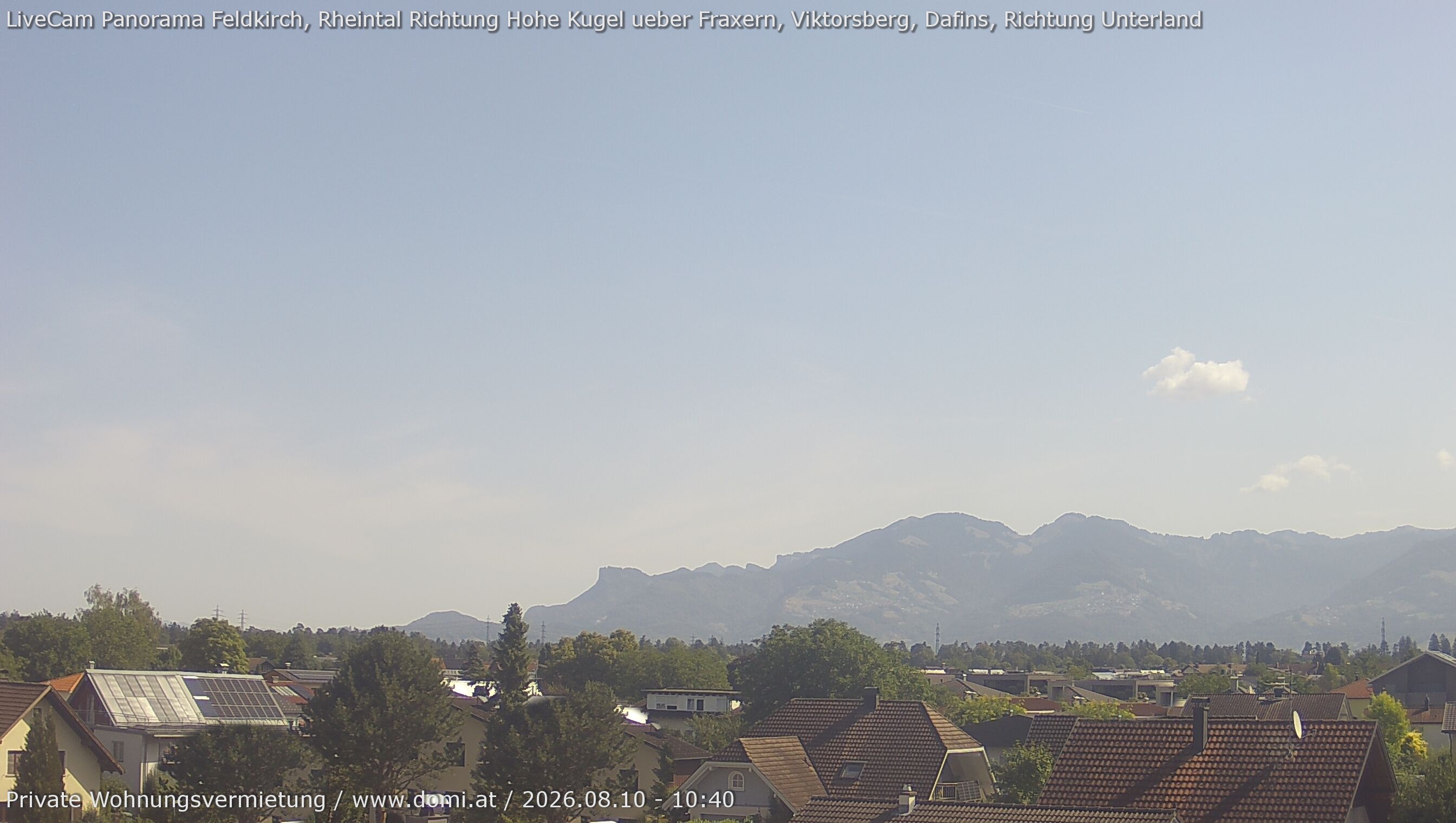 Archiv Foto Webcam Ausblick von Feldkirch über das Rheintal auf die Hohe Kugel