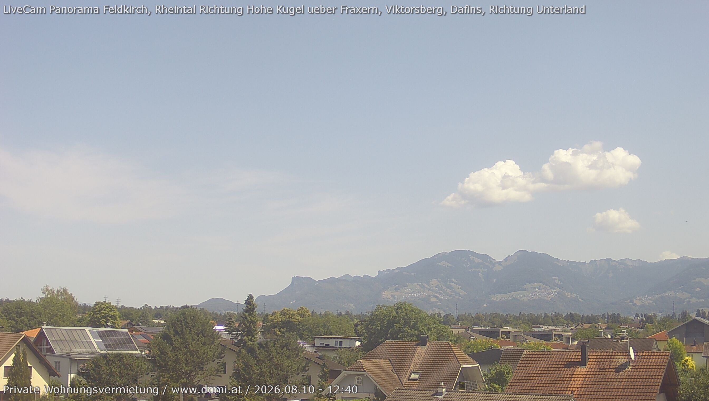 Archiv Foto Webcam Ausblick von Feldkirch über das Rheintal auf die Hohe Kugel