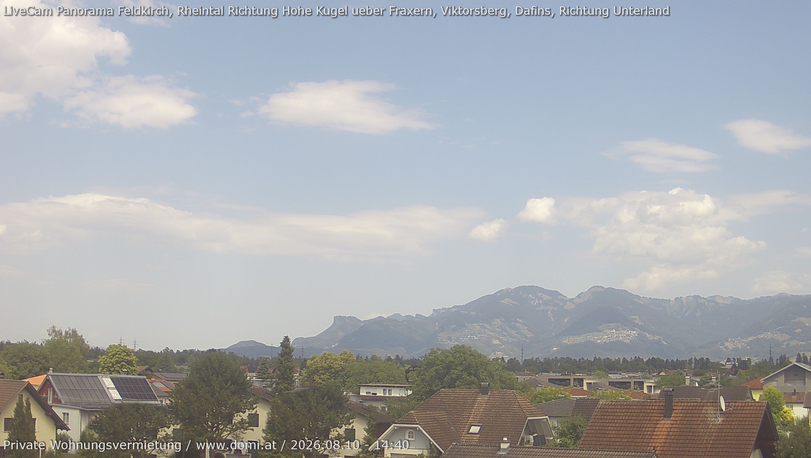 Archiv Foto Webcam Ausblick von Feldkirch über das Rheintal auf die Hohe Kugel