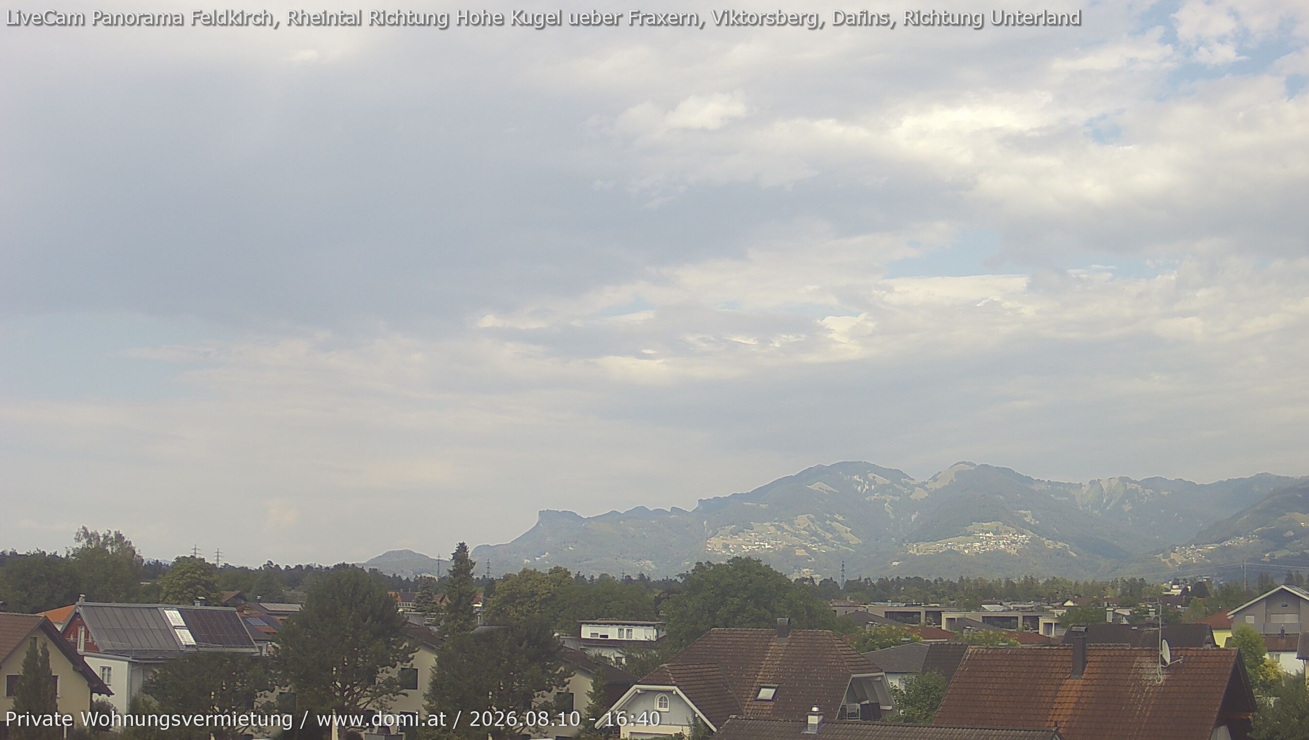 Archiv Foto Webcam Ausblick von Feldkirch über das Rheintal auf die Hohe Kugel