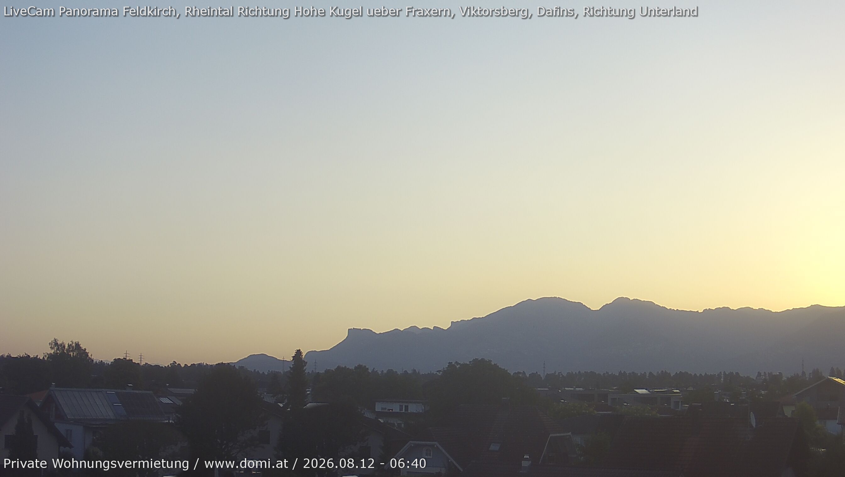 Archiv Foto Webcam Ausblick von Feldkirch über das Rheintal auf die Hohe Kugel