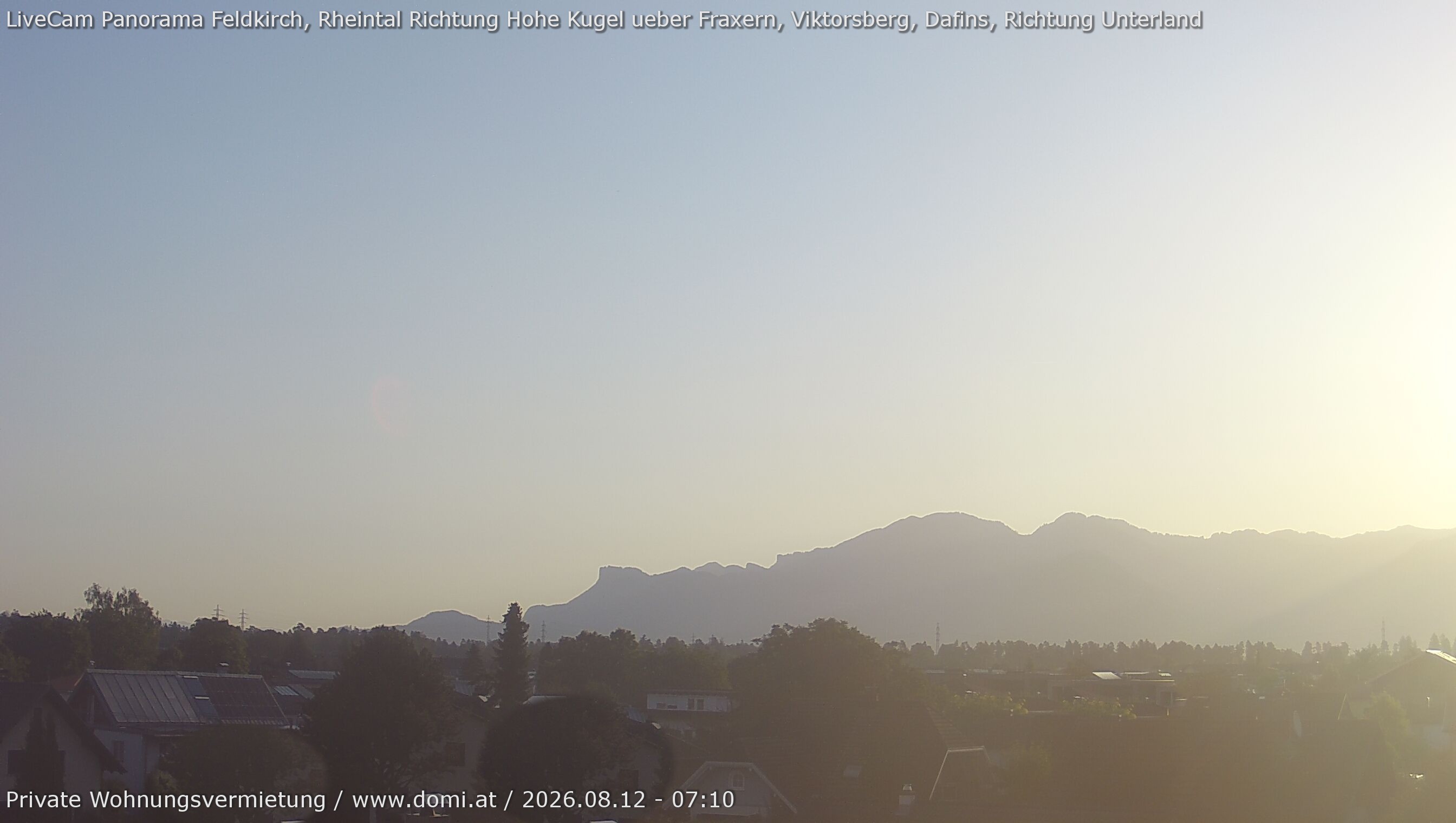 Archiv Foto Webcam Ausblick von Feldkirch über das Rheintal auf die Hohe Kugel
