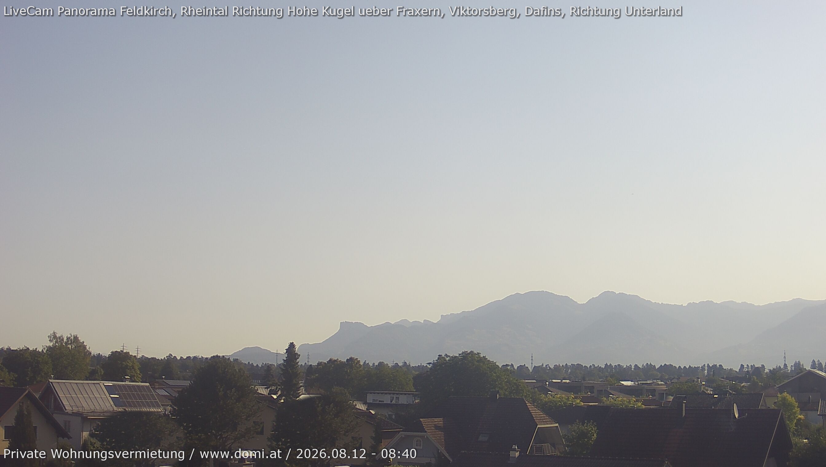 Archiv Foto Webcam Ausblick von Feldkirch über das Rheintal auf die Hohe Kugel