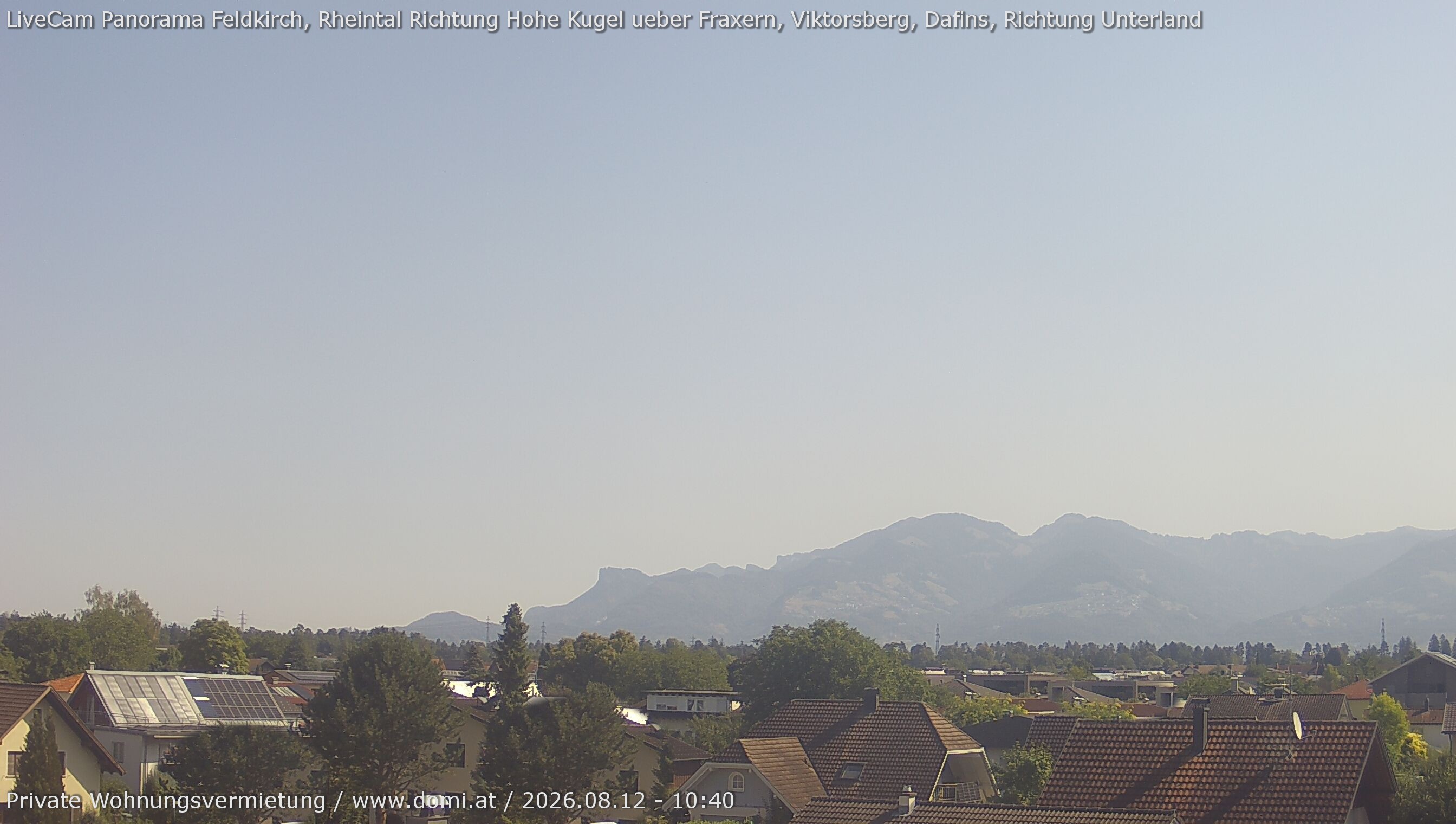 Archiv Foto Webcam Ausblick von Feldkirch über das Rheintal auf die Hohe Kugel