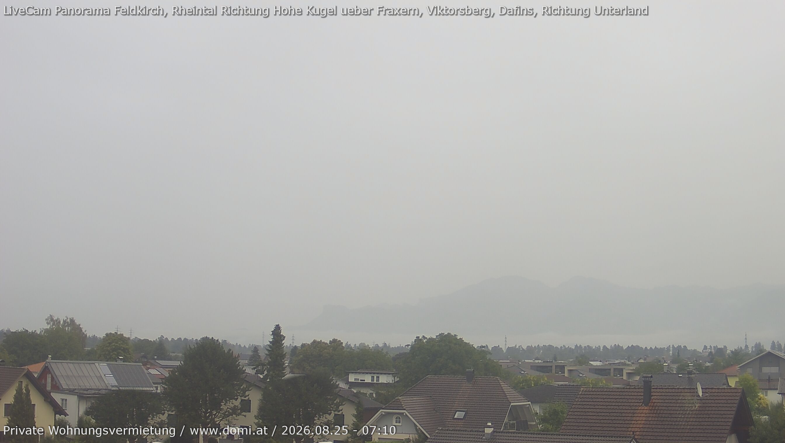 Archiv Foto Webcam Ausblick von Feldkirch über das Rheintal auf die Hohe Kugel