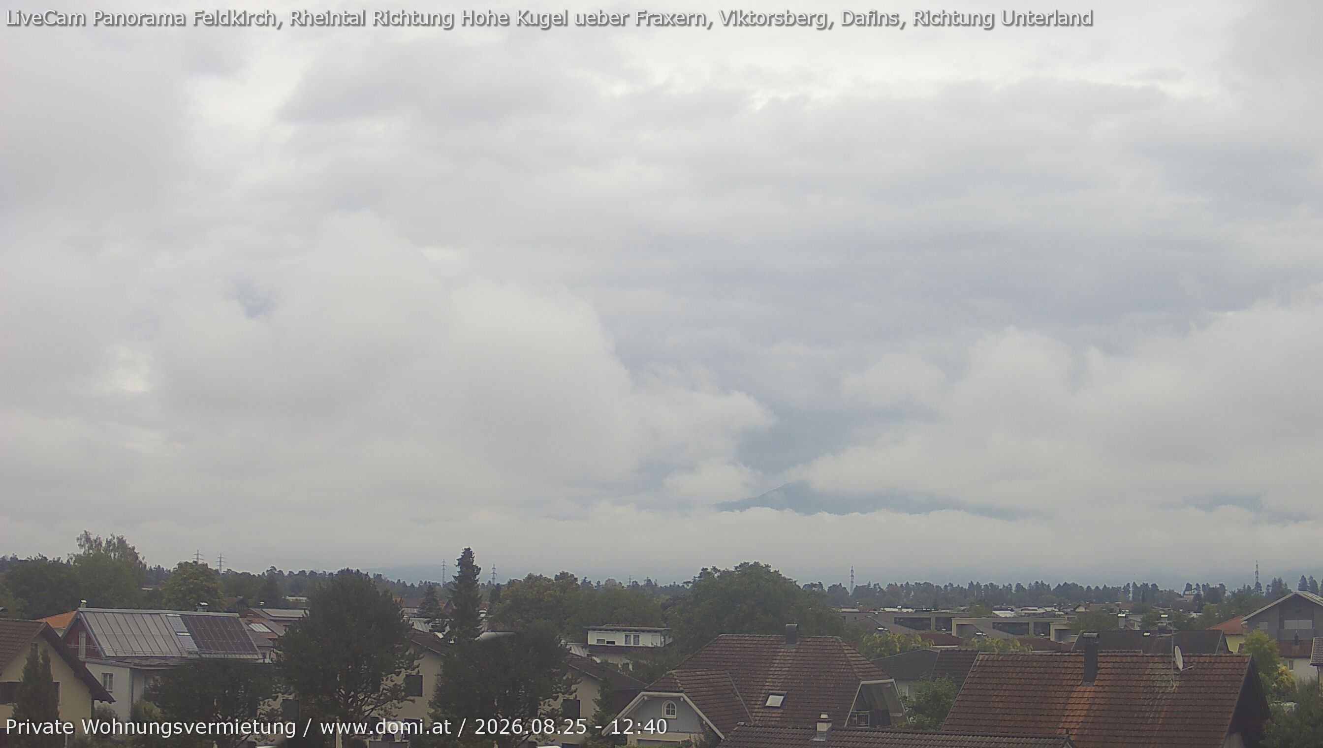 Archiv Foto Webcam Ausblick von Feldkirch über das Rheintal auf die Hohe Kugel