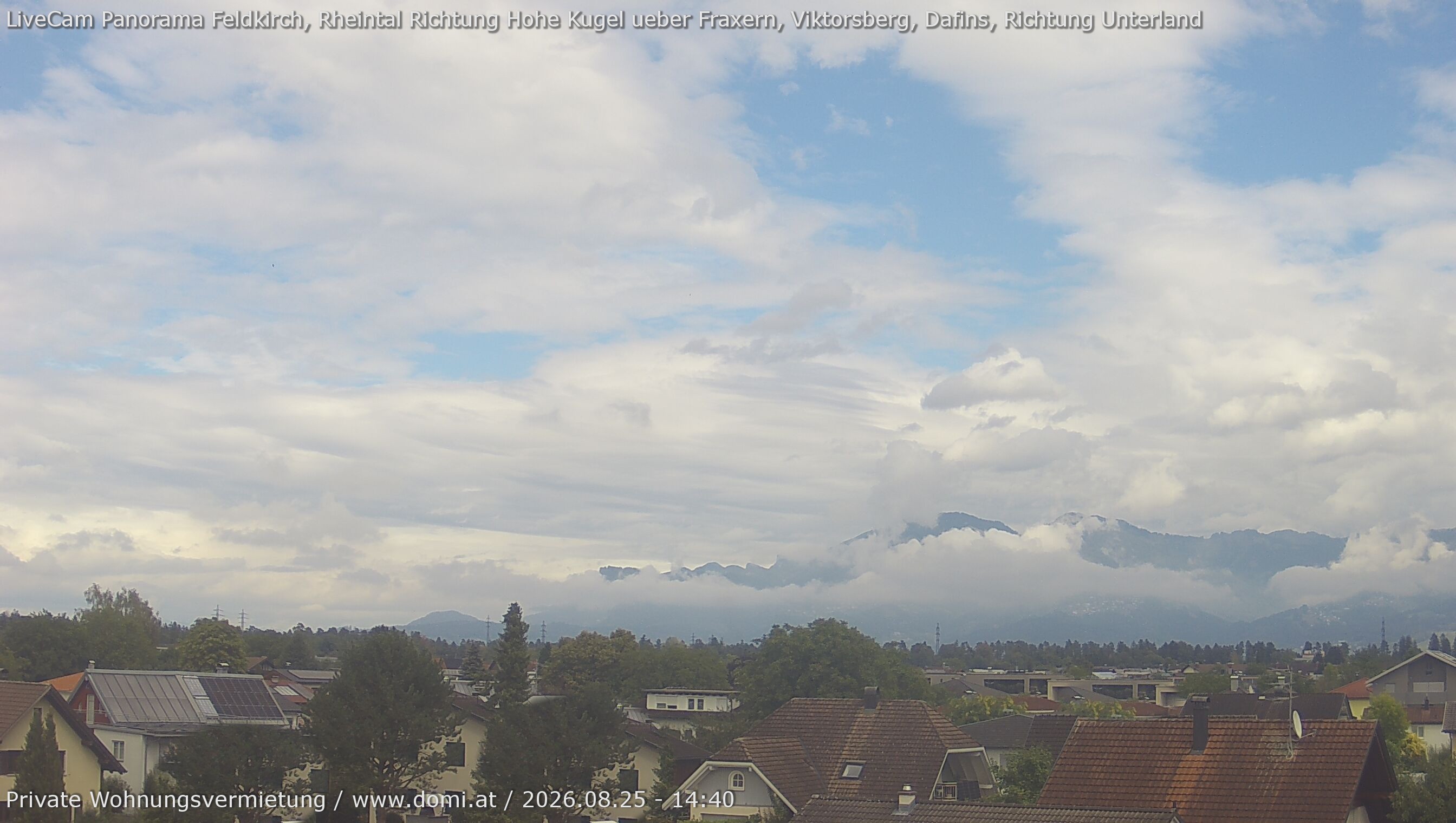 Archiv Foto Webcam Ausblick von Feldkirch über das Rheintal auf die Hohe Kugel