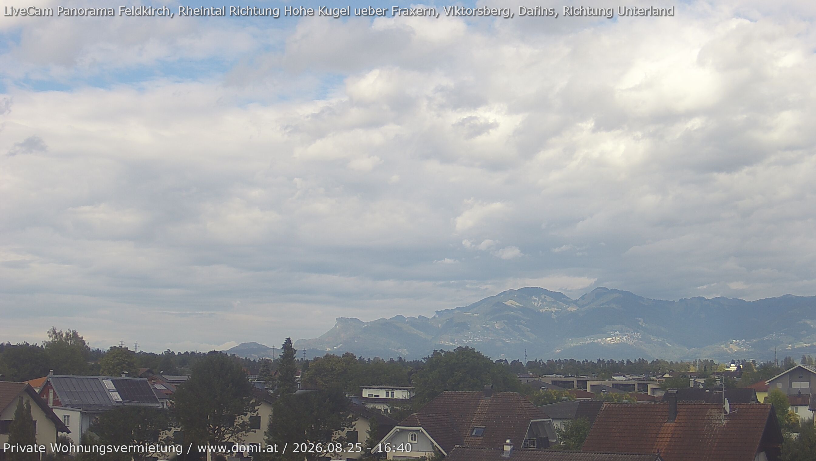 Archiv Foto Webcam Ausblick von Feldkirch über das Rheintal auf die Hohe Kugel