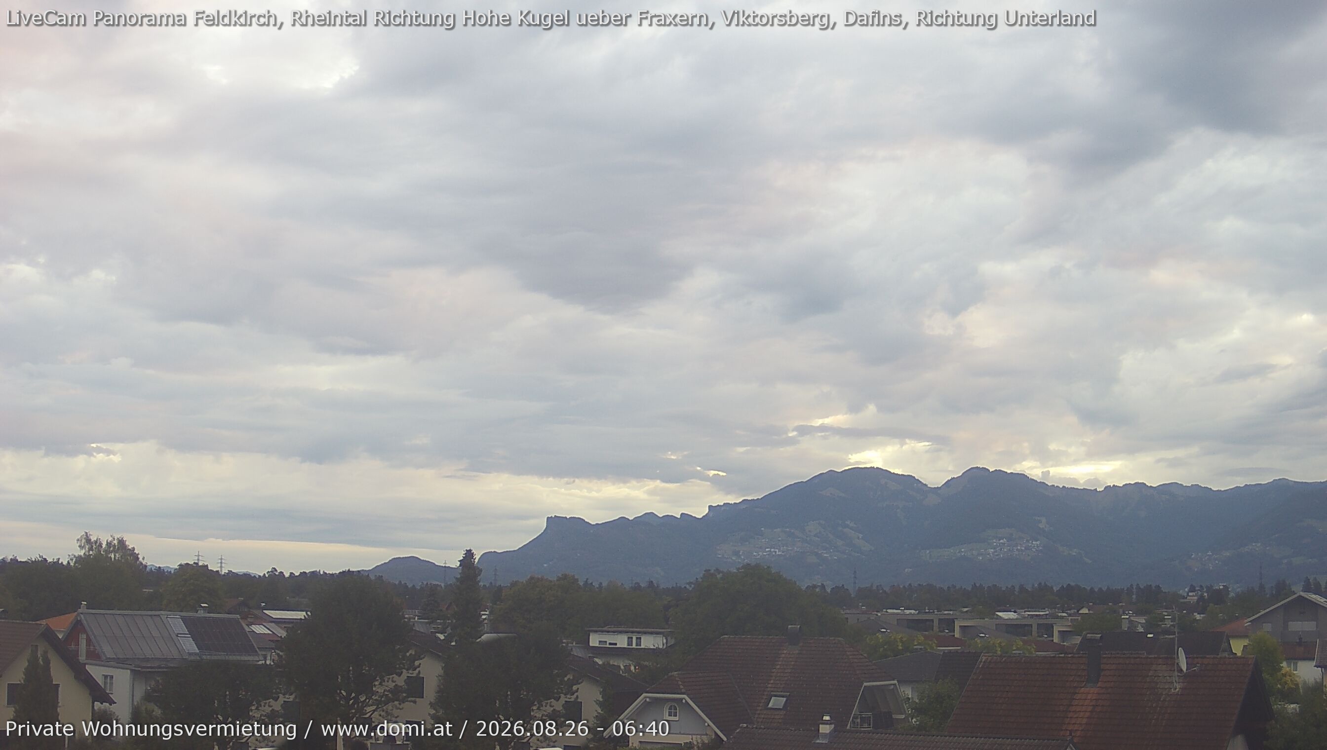 Archived image Webcam View from Feldkirch over the Rhine Valley to the Hohe Kugel
