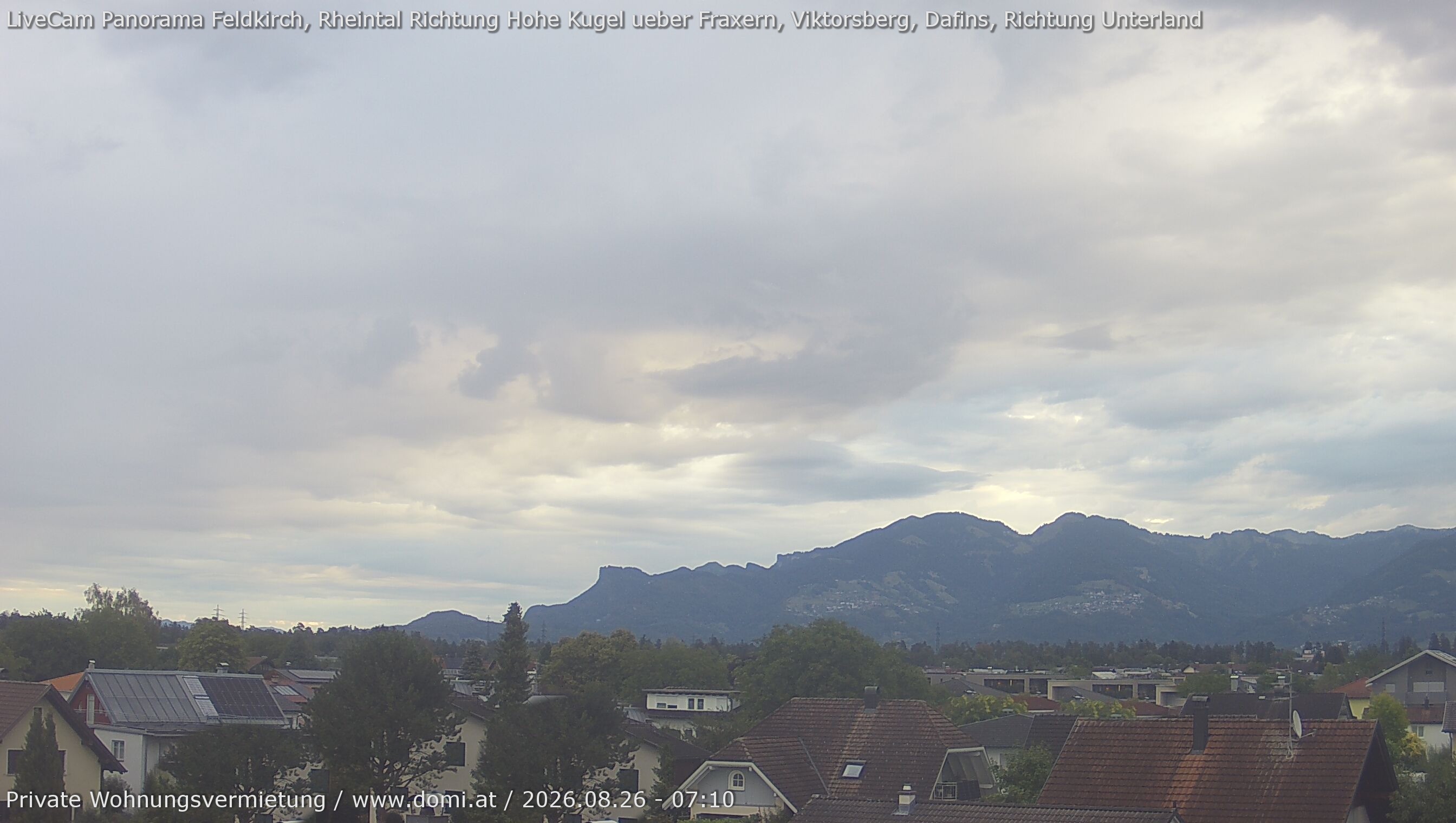 Archived image Webcam View from Feldkirch over the Rhine Valley to the Hohe Kugel