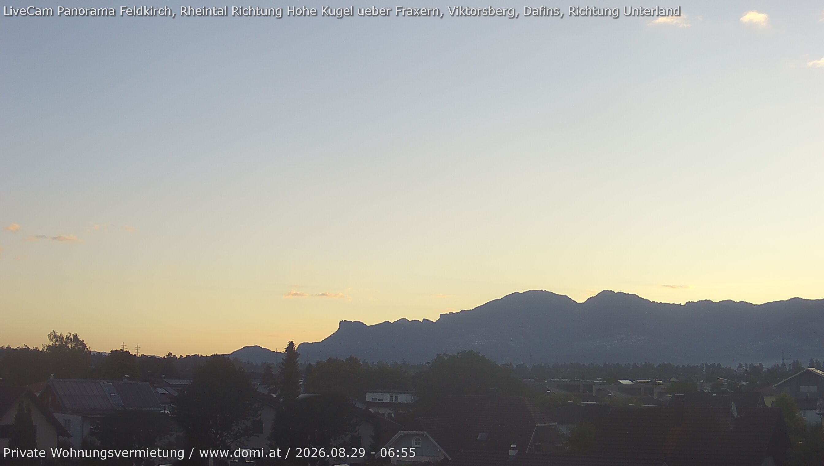 Archiv Foto Webcam Ausblick von Feldkirch über das Rheintal auf die Hohe Kugel