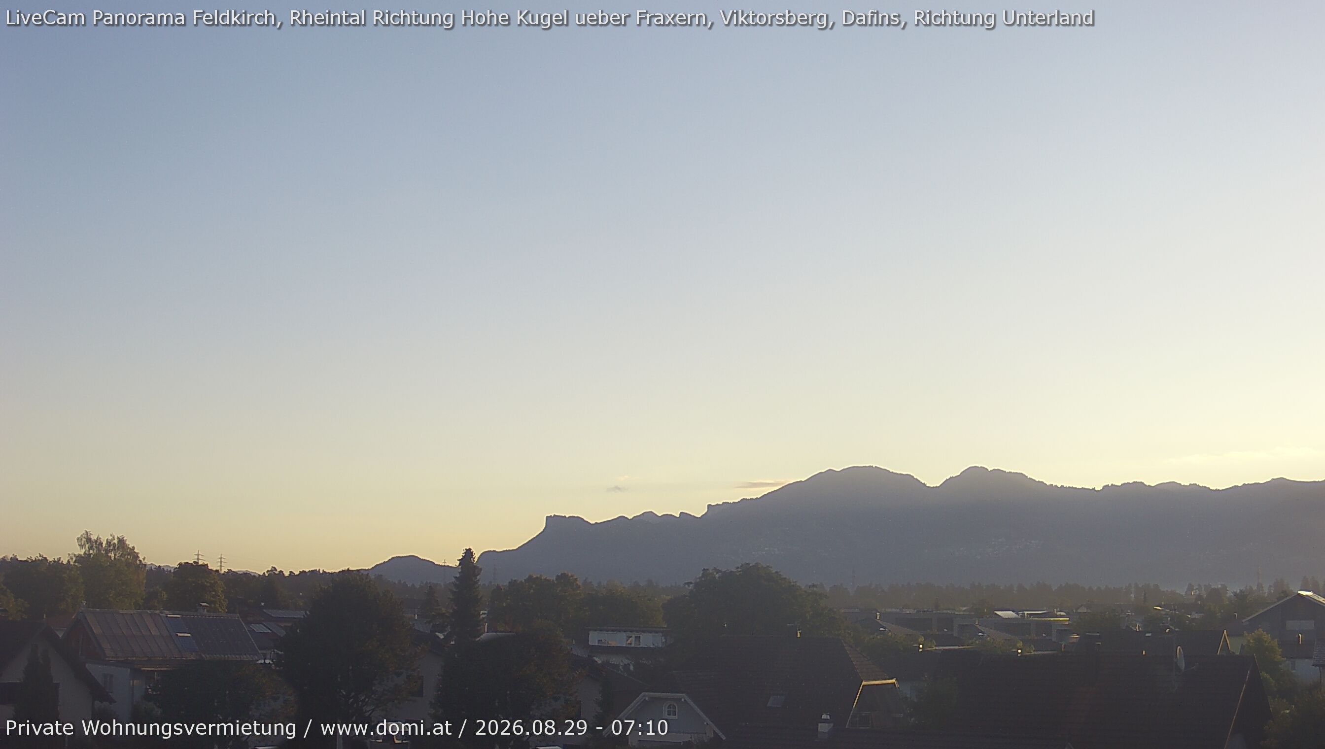 Archiv Foto Webcam Ausblick von Feldkirch über das Rheintal auf die Hohe Kugel
