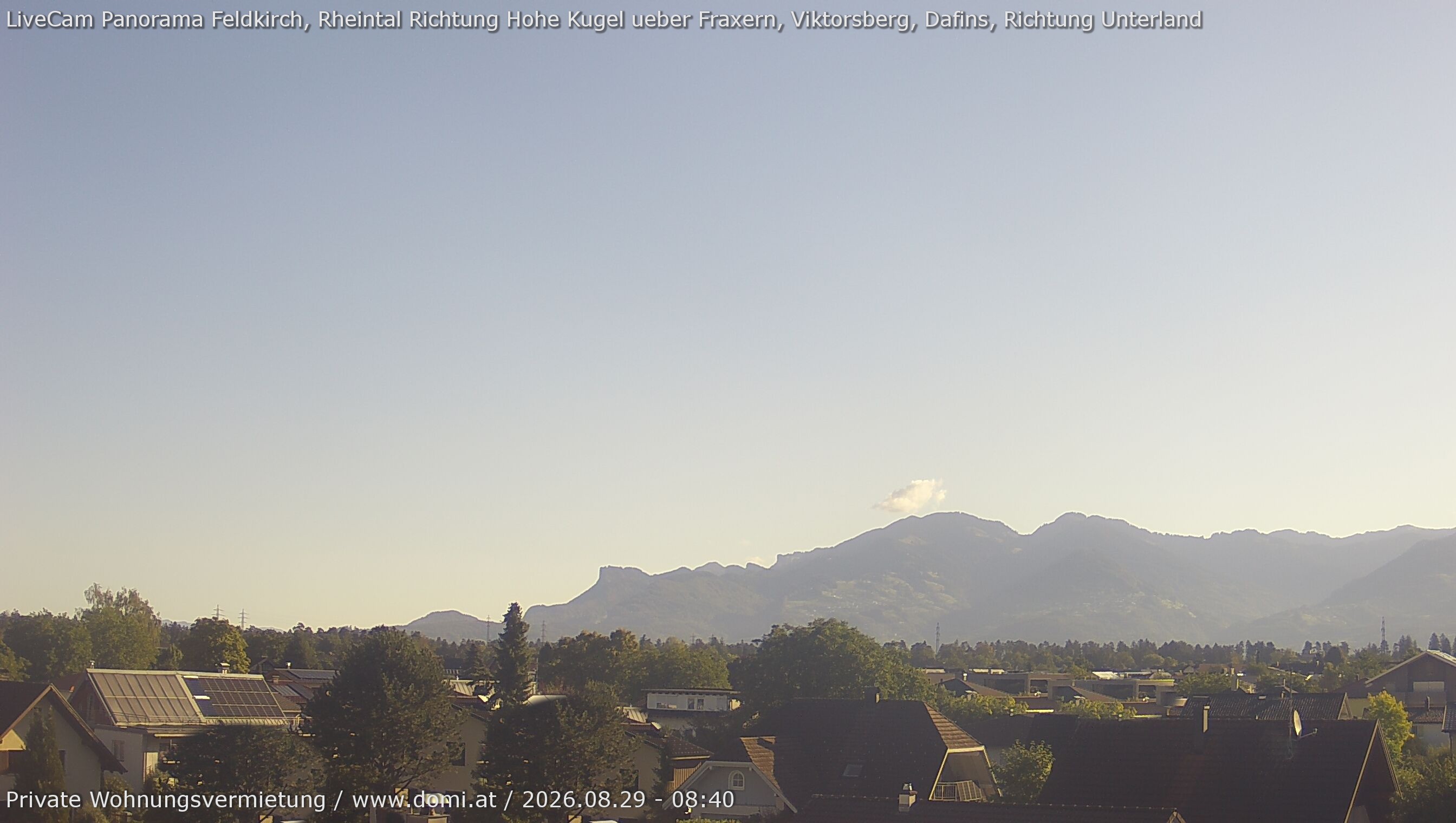 Archiv Foto Webcam Ausblick von Feldkirch über das Rheintal auf die Hohe Kugel