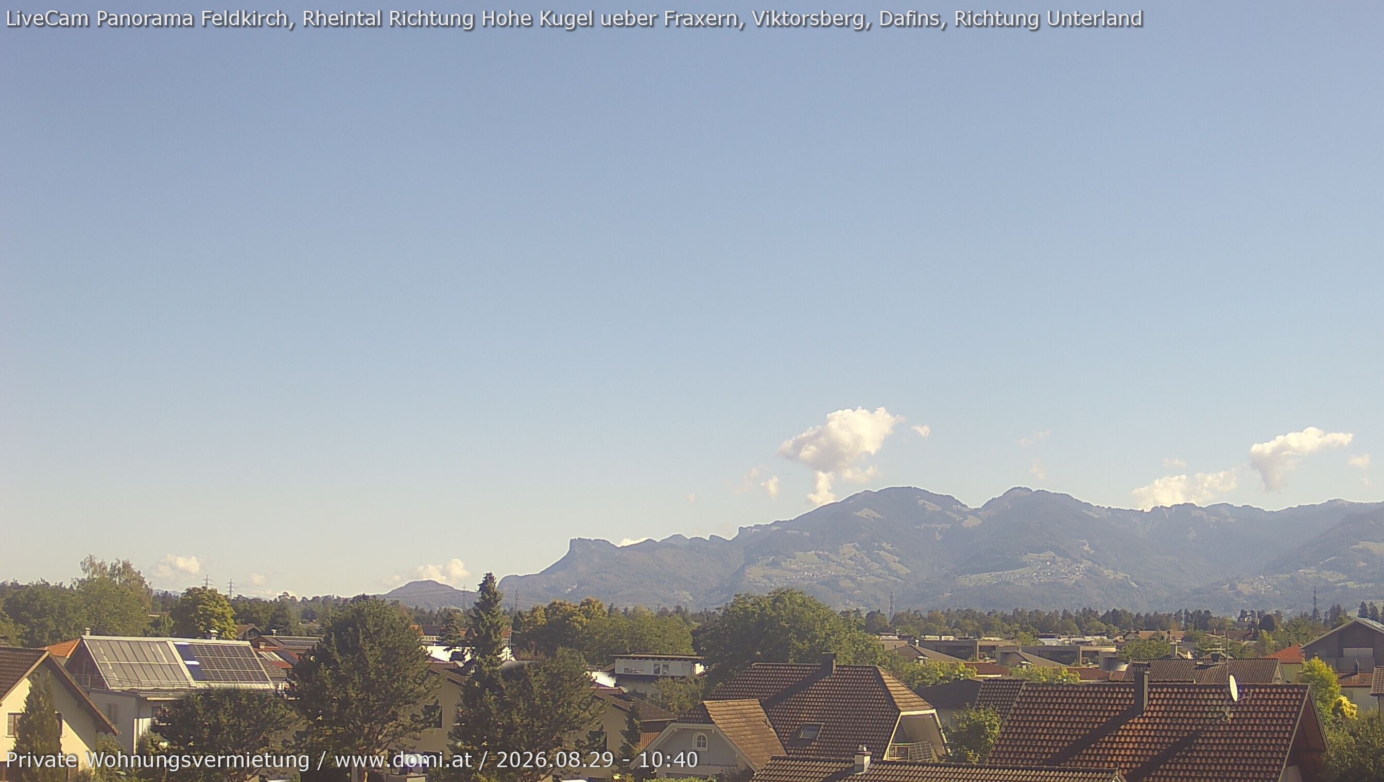 Archiv Foto Webcam Ausblick von Feldkirch über das Rheintal auf die Hohe Kugel