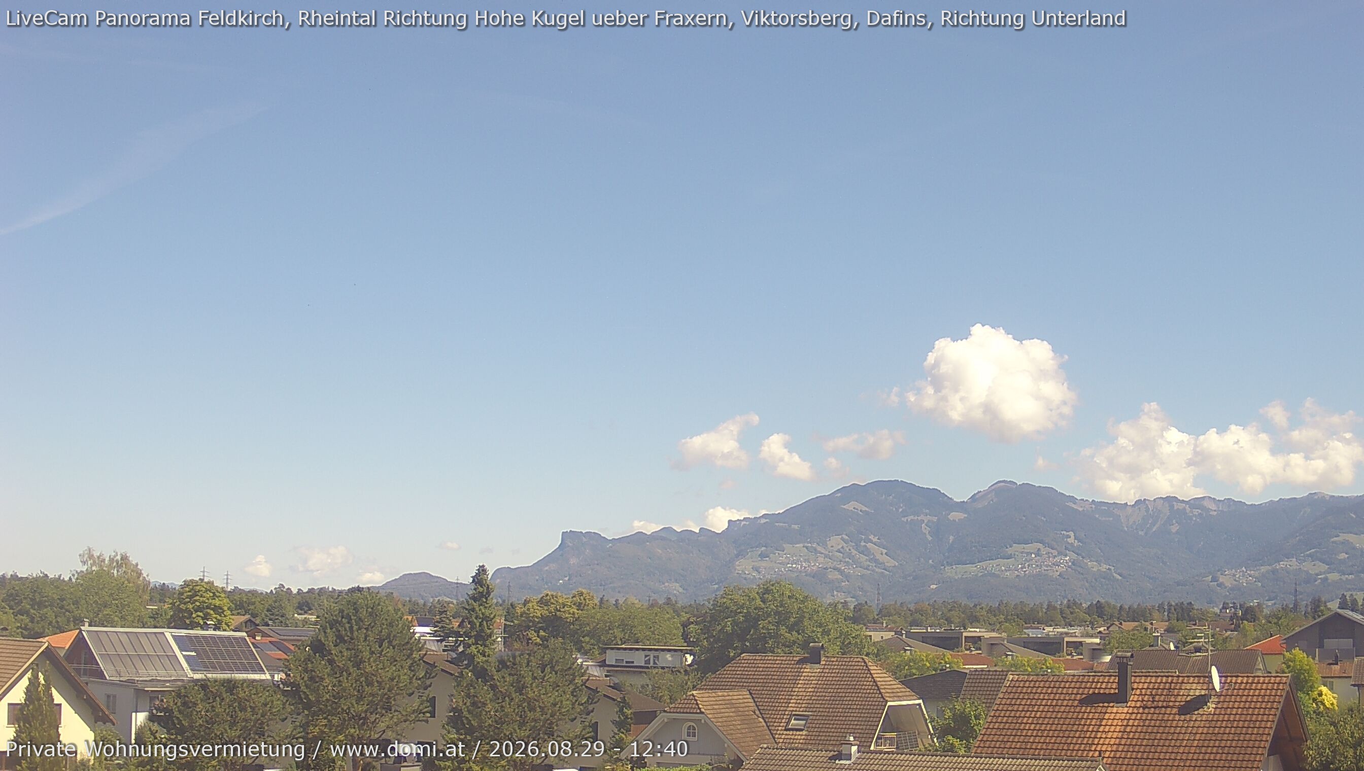 Archiv Foto Webcam Ausblick von Feldkirch über das Rheintal auf die Hohe Kugel
