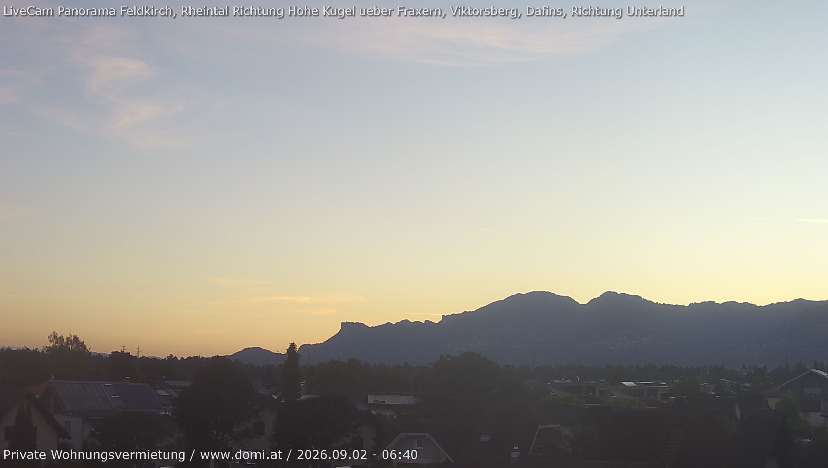 Archived image Webcam View from Feldkirch over the Rhine Valley to the Hohe Kugel