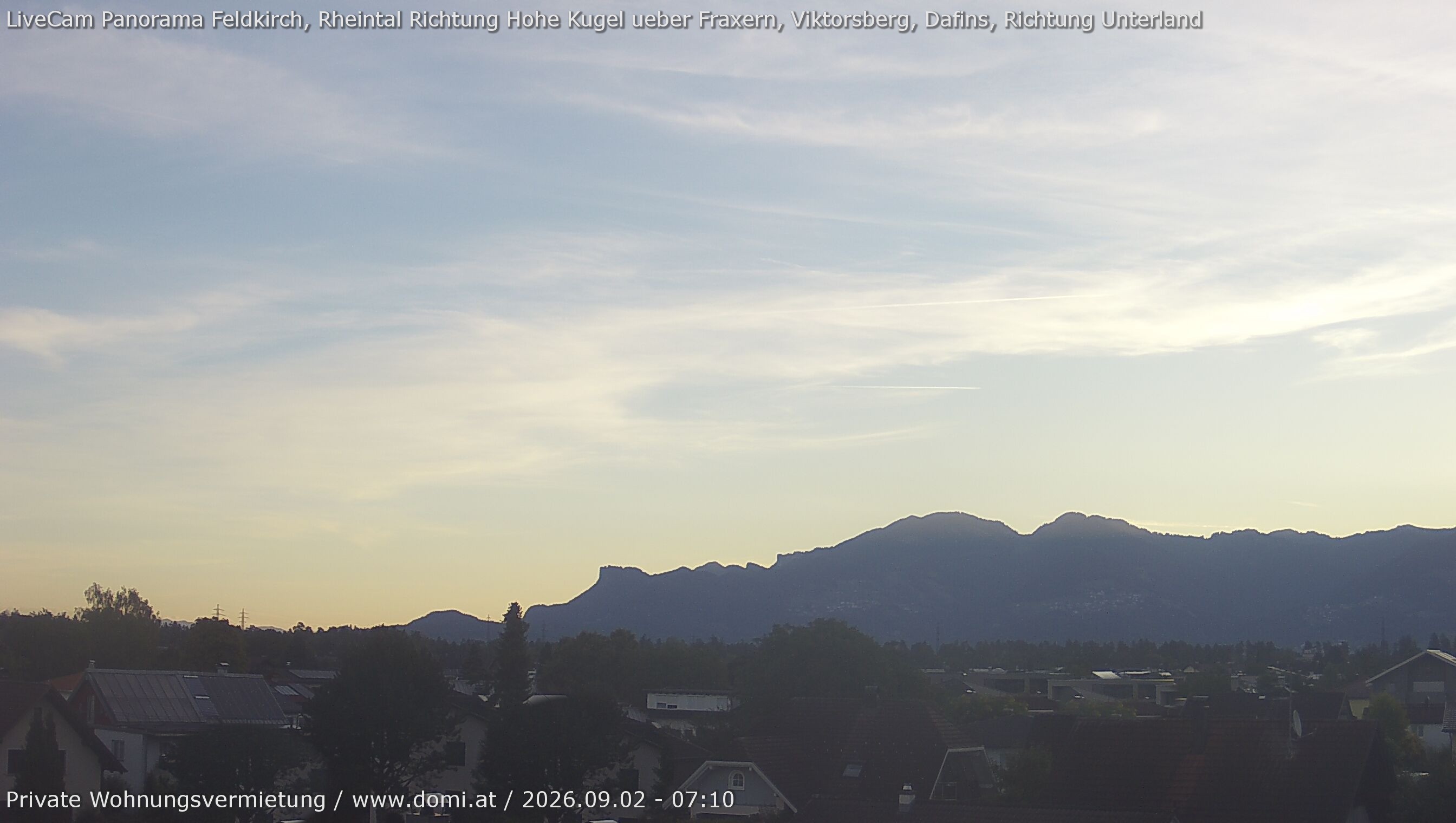 Archived image Webcam View from Feldkirch over the Rhine Valley to the Hohe Kugel