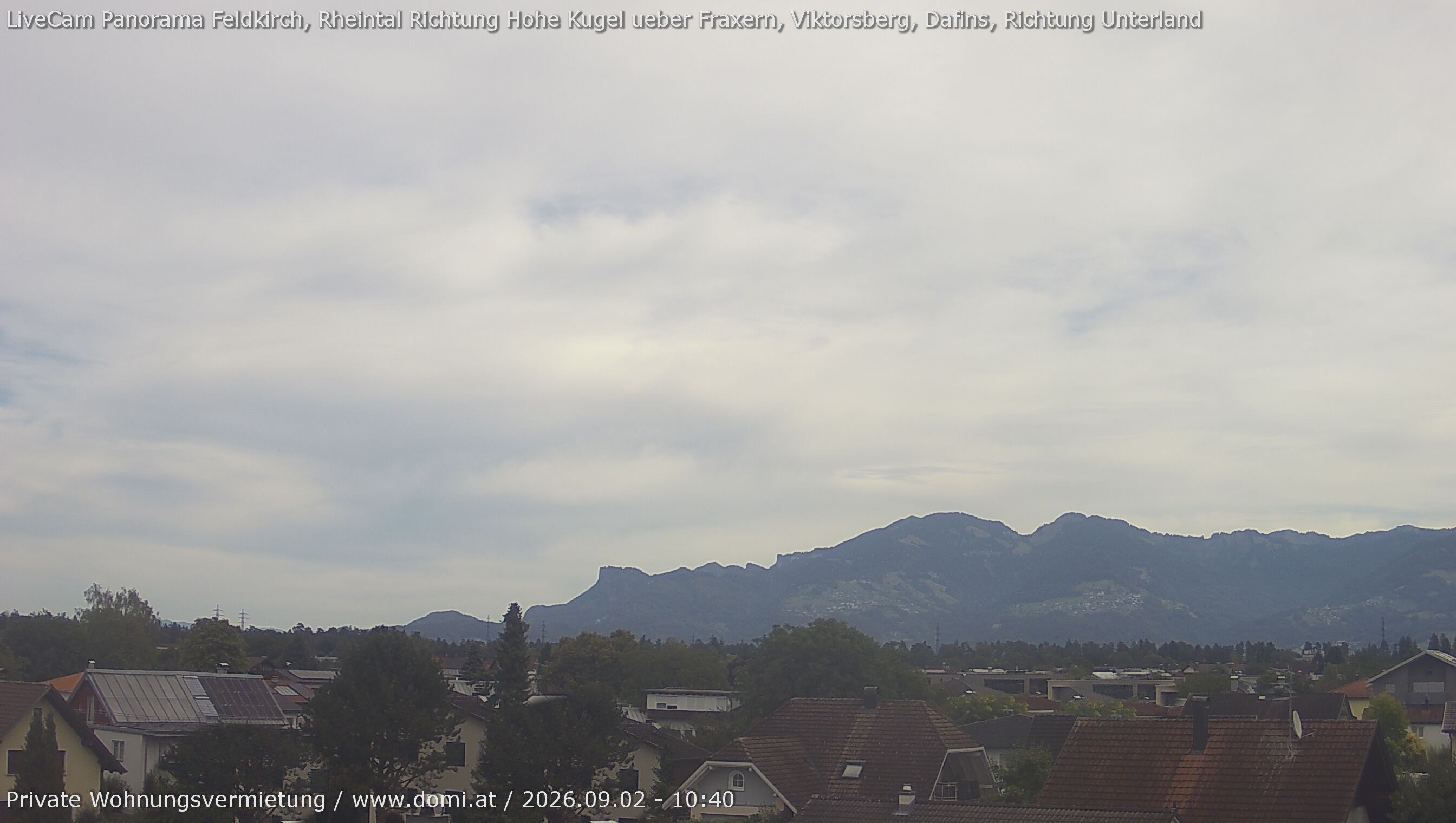 Archived image Webcam View from Feldkirch over the Rhine Valley to the Hohe Kugel