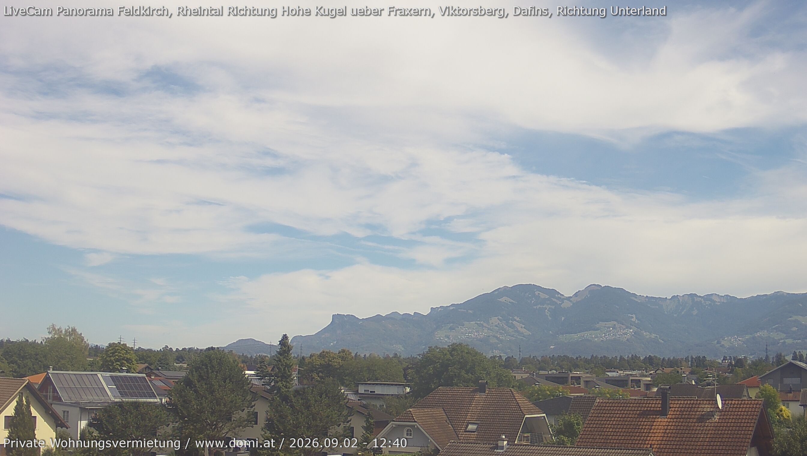 Archived image Webcam View from Feldkirch over the Rhine Valley to the Hohe Kugel