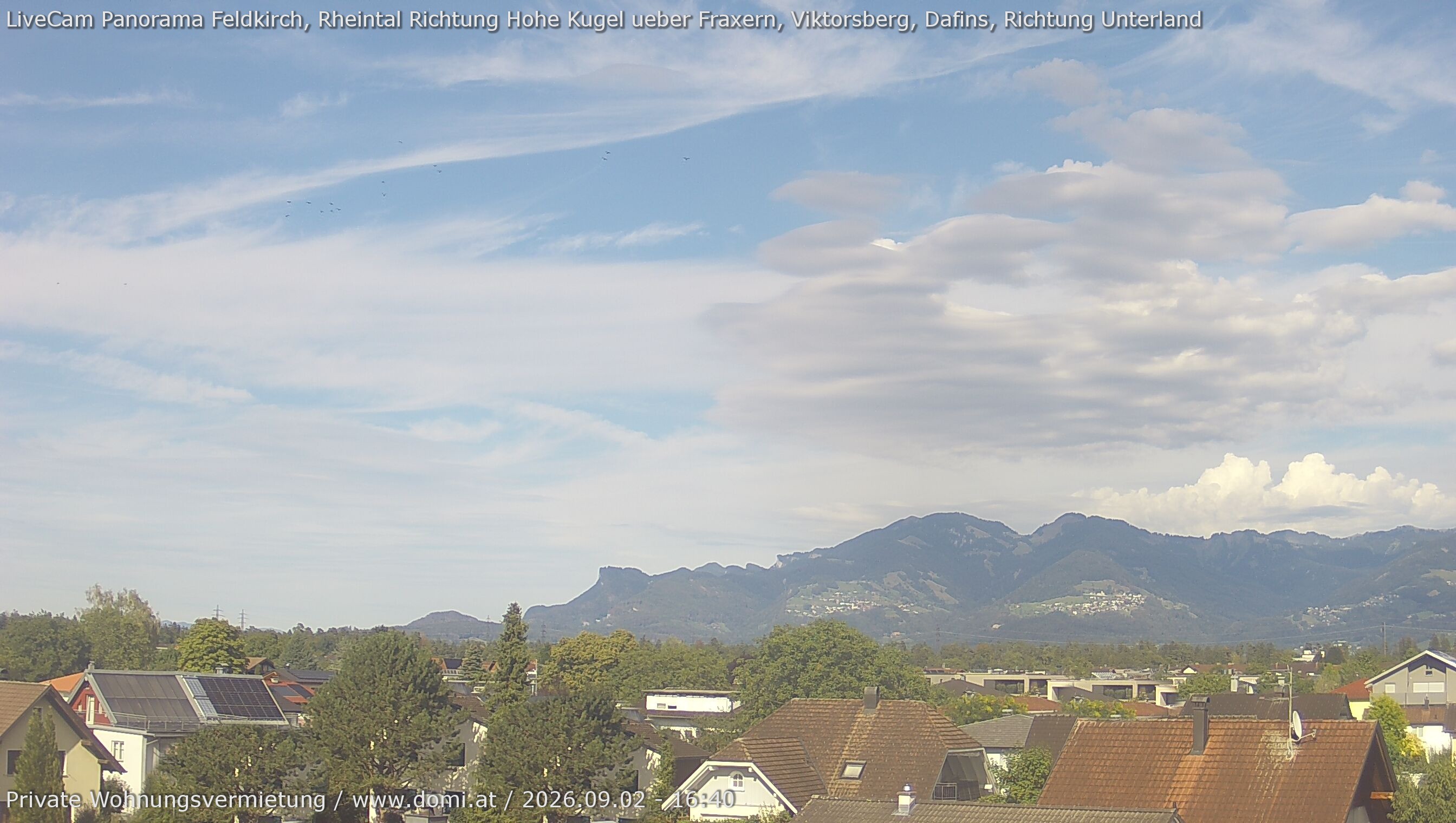 Archiv Foto Webcam Ausblick von Feldkirch über das Rheintal auf die Hohe Kugel