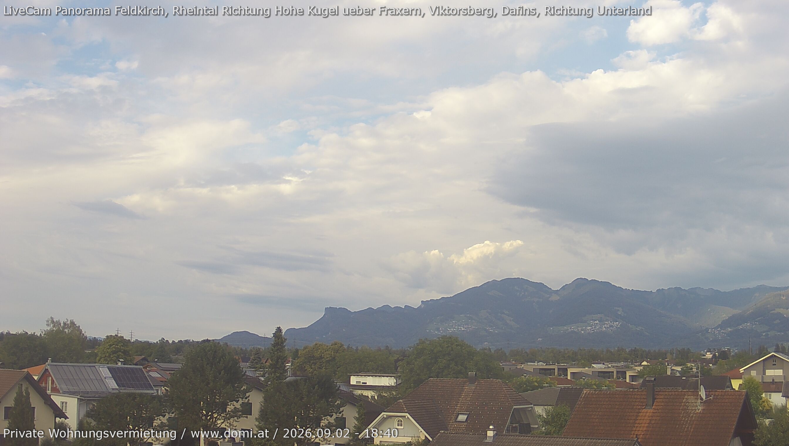 Archiv Foto Webcam Ausblick von Feldkirch über das Rheintal auf die Hohe Kugel