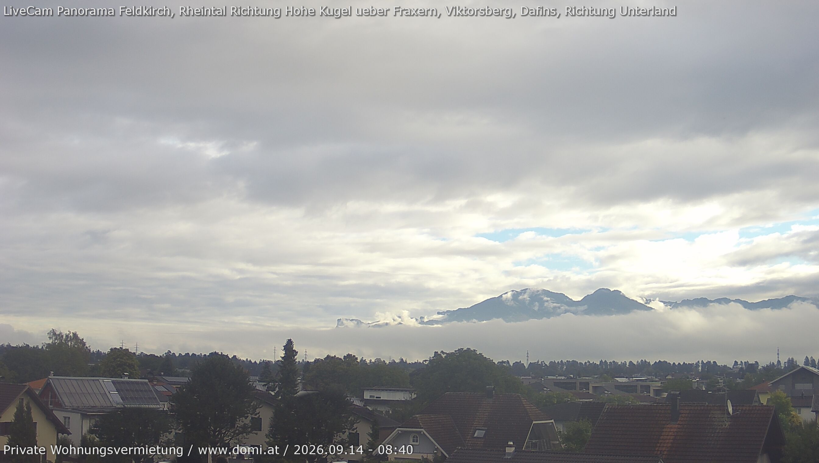 Archiv Foto Webcam Ausblick von Feldkirch über das Rheintal auf die Hohe Kugel