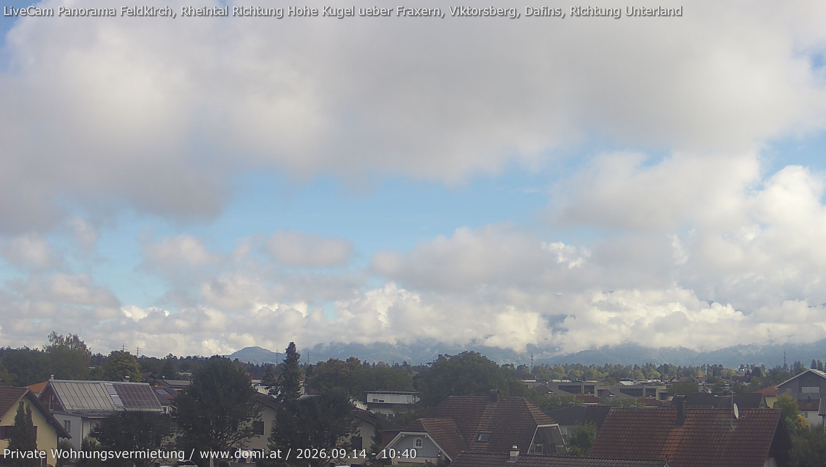 Archiv Foto Webcam Ausblick von Feldkirch über das Rheintal auf die Hohe Kugel