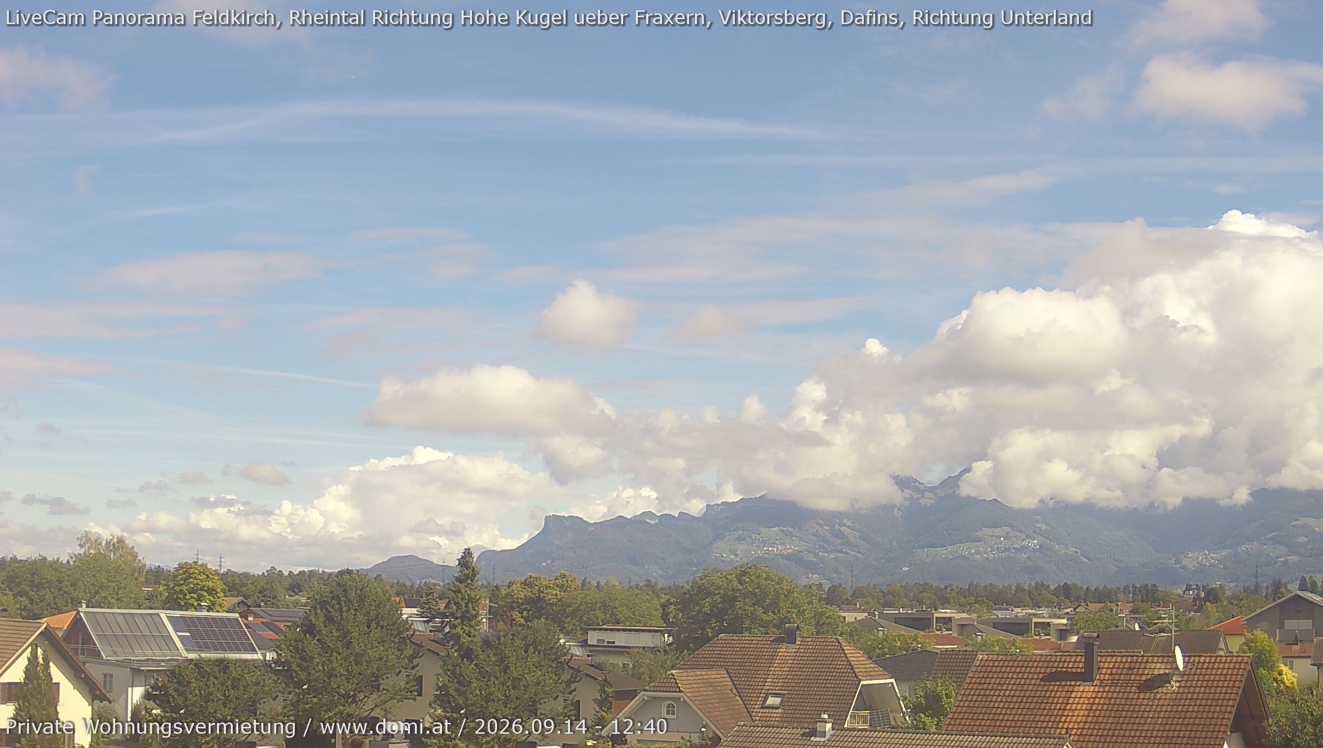 Archiv Foto Webcam Ausblick von Feldkirch über das Rheintal auf die Hohe Kugel